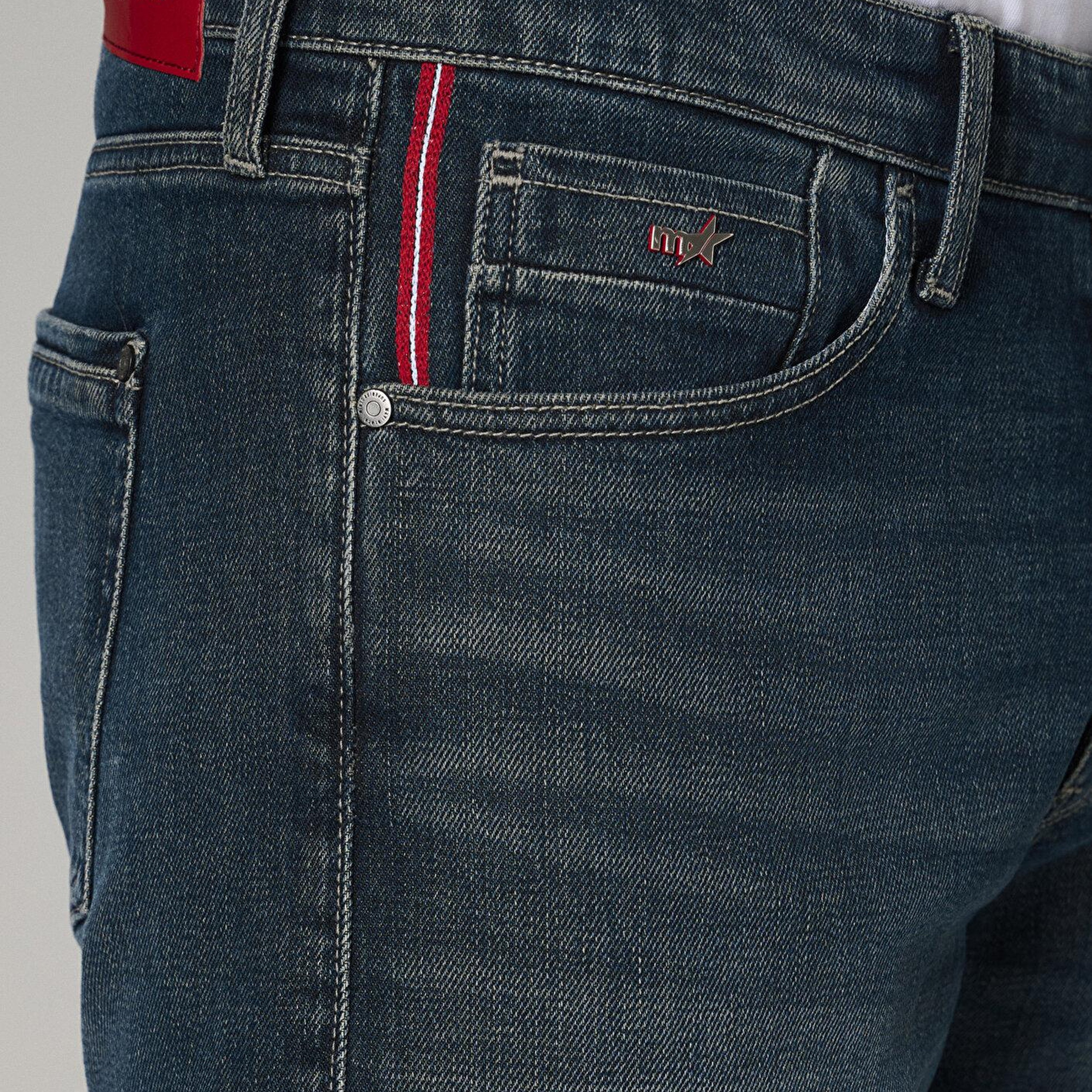 London Mavi Pro Puslu Koyu Mavi Jean Pantolon