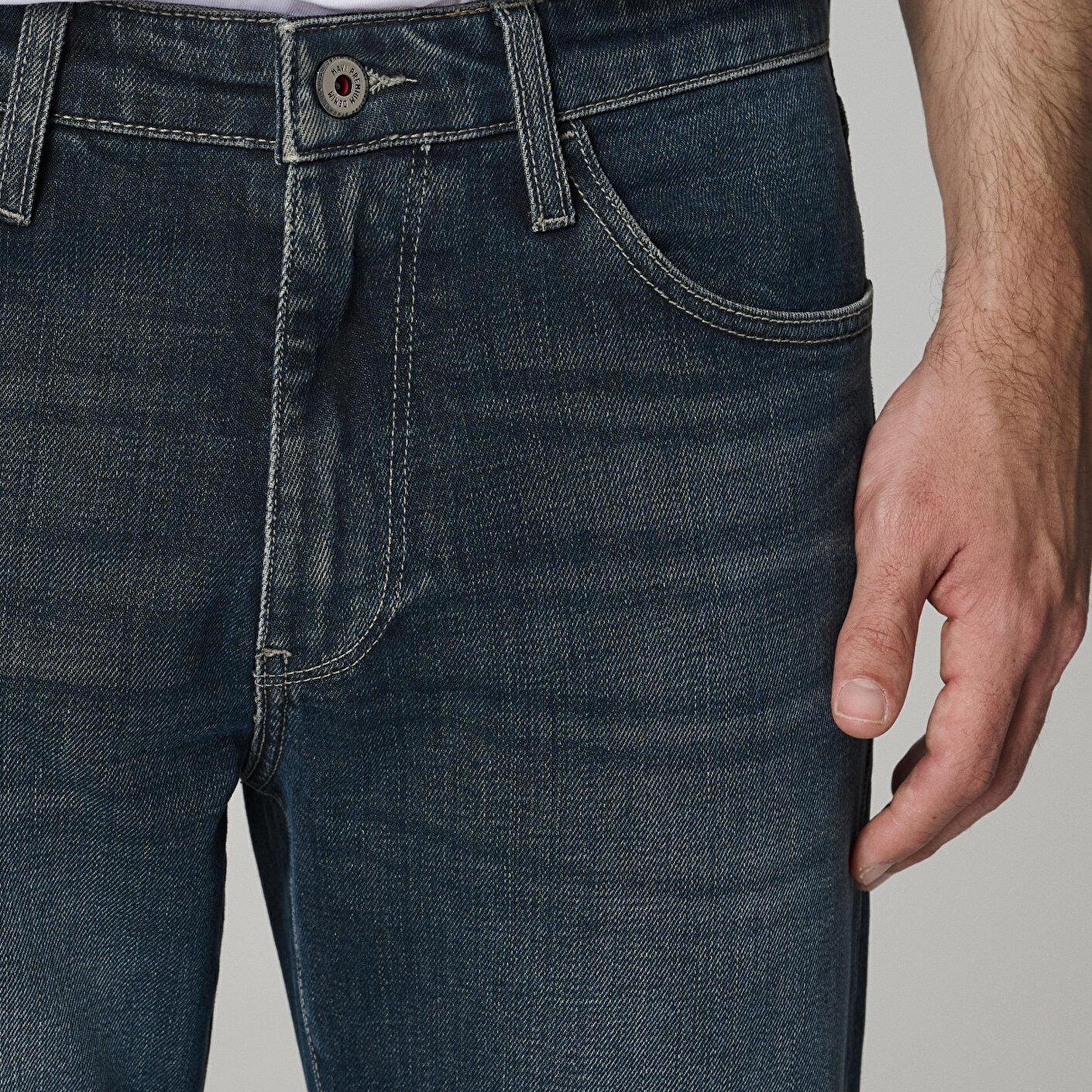 London Mavi Pro Puslu Koyu Mavi Jean Pantolon