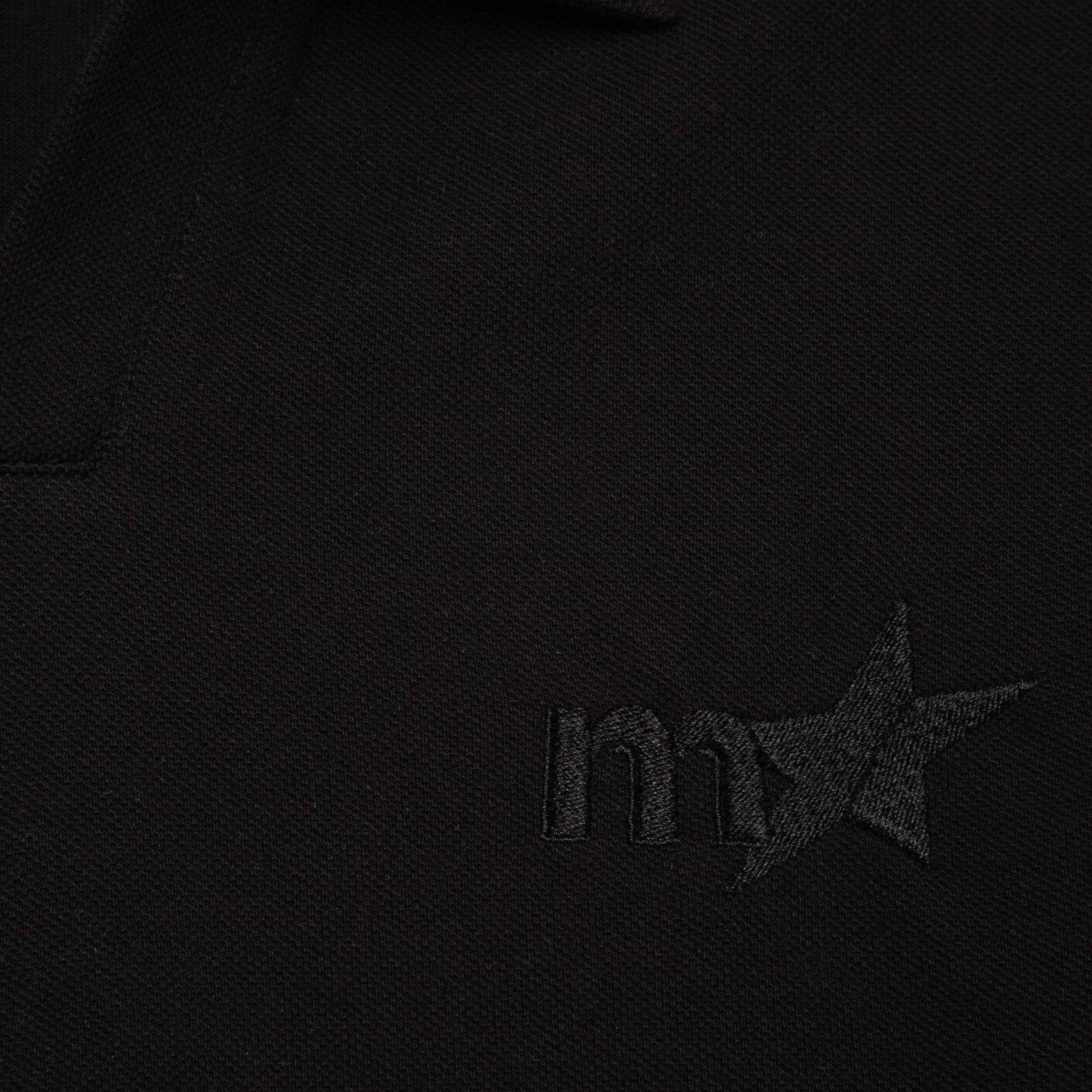 Nakışlı Siyah Polo Tişört