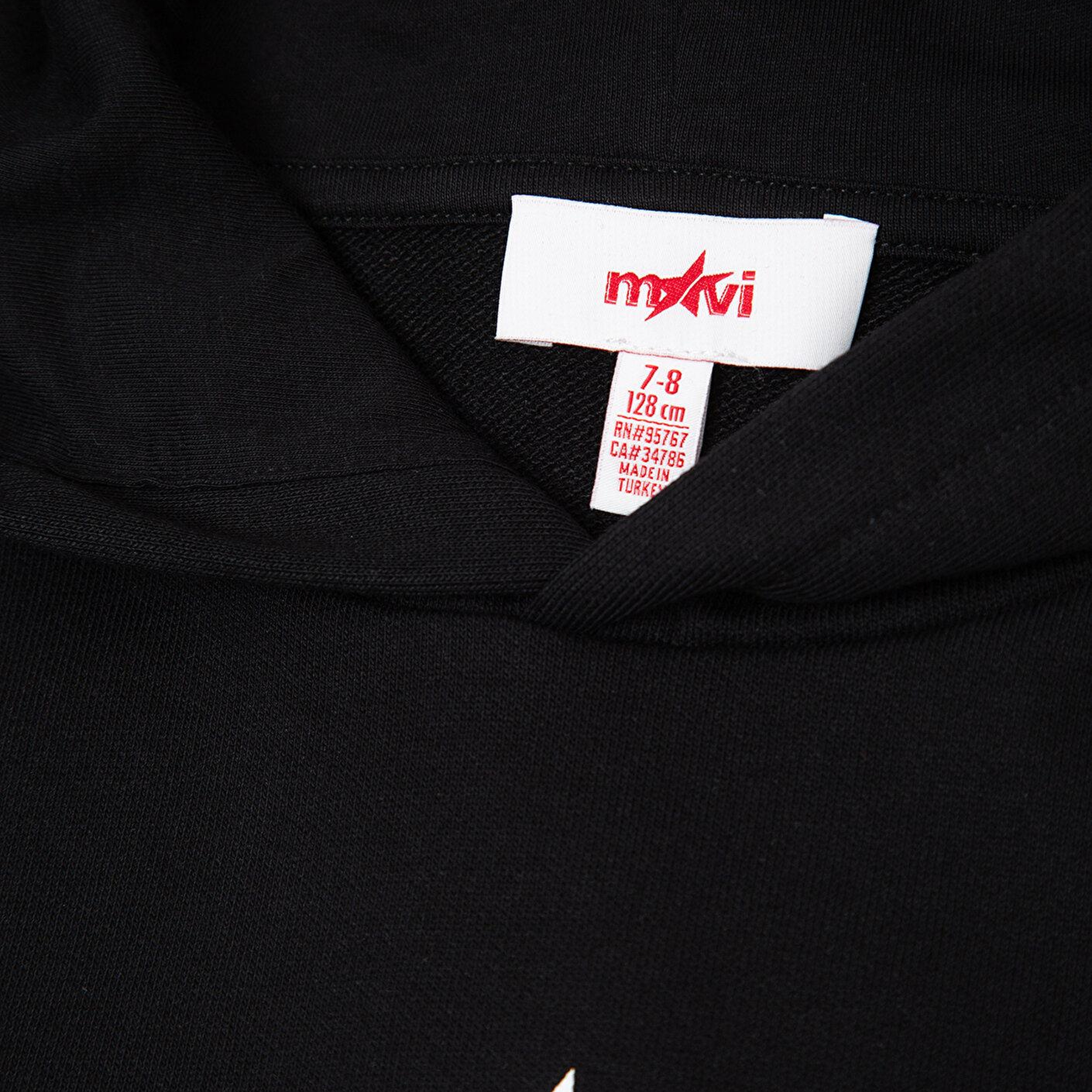 Kapüşonlu Siyah Çocuk Sweatshirt