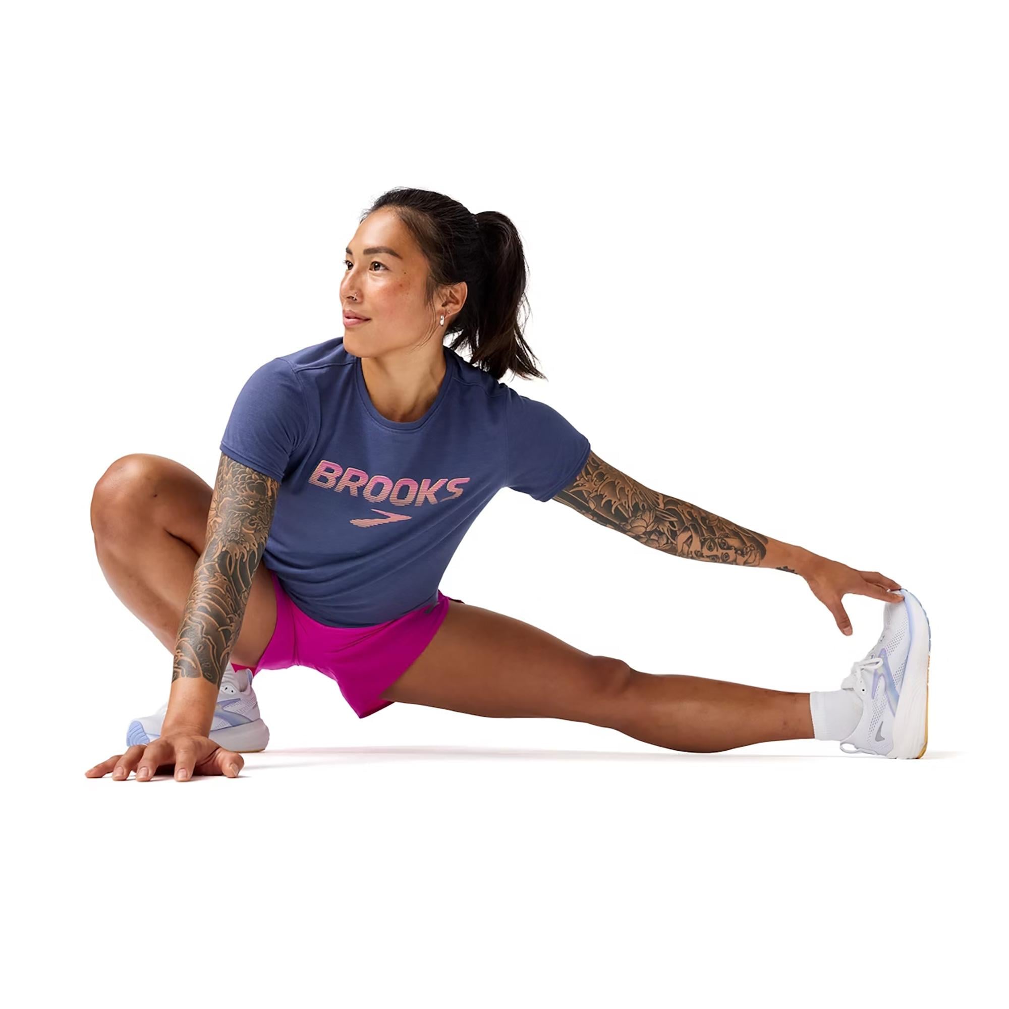 Brooks Distance Sleeve 3.0 Kadın Mavi Koşu T-Shirt