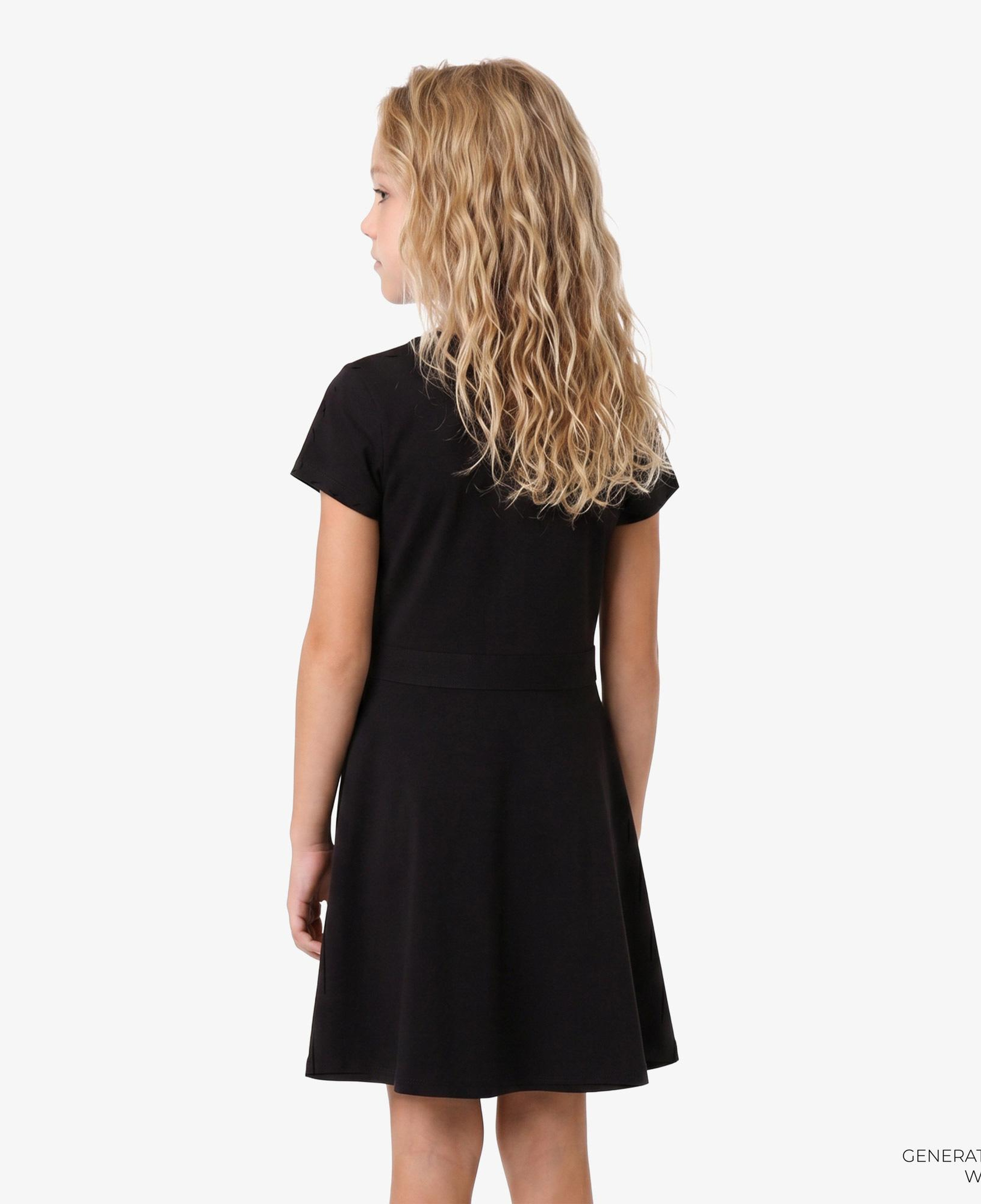 Calvin Klein Fit And Flare Punto Çocuk Siyah Elbise