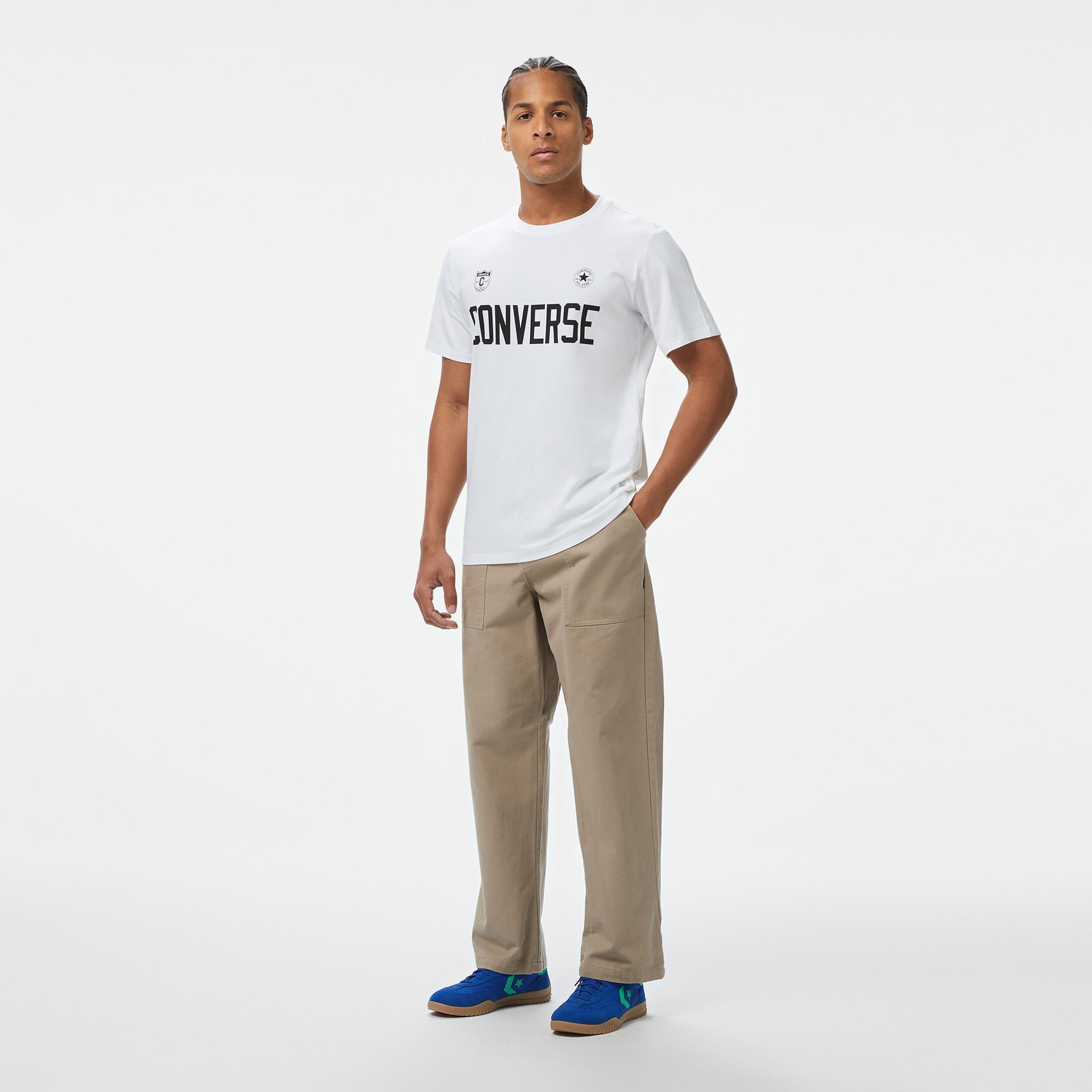 Converse Erkek Baskılı Beyaz T-Shirt
