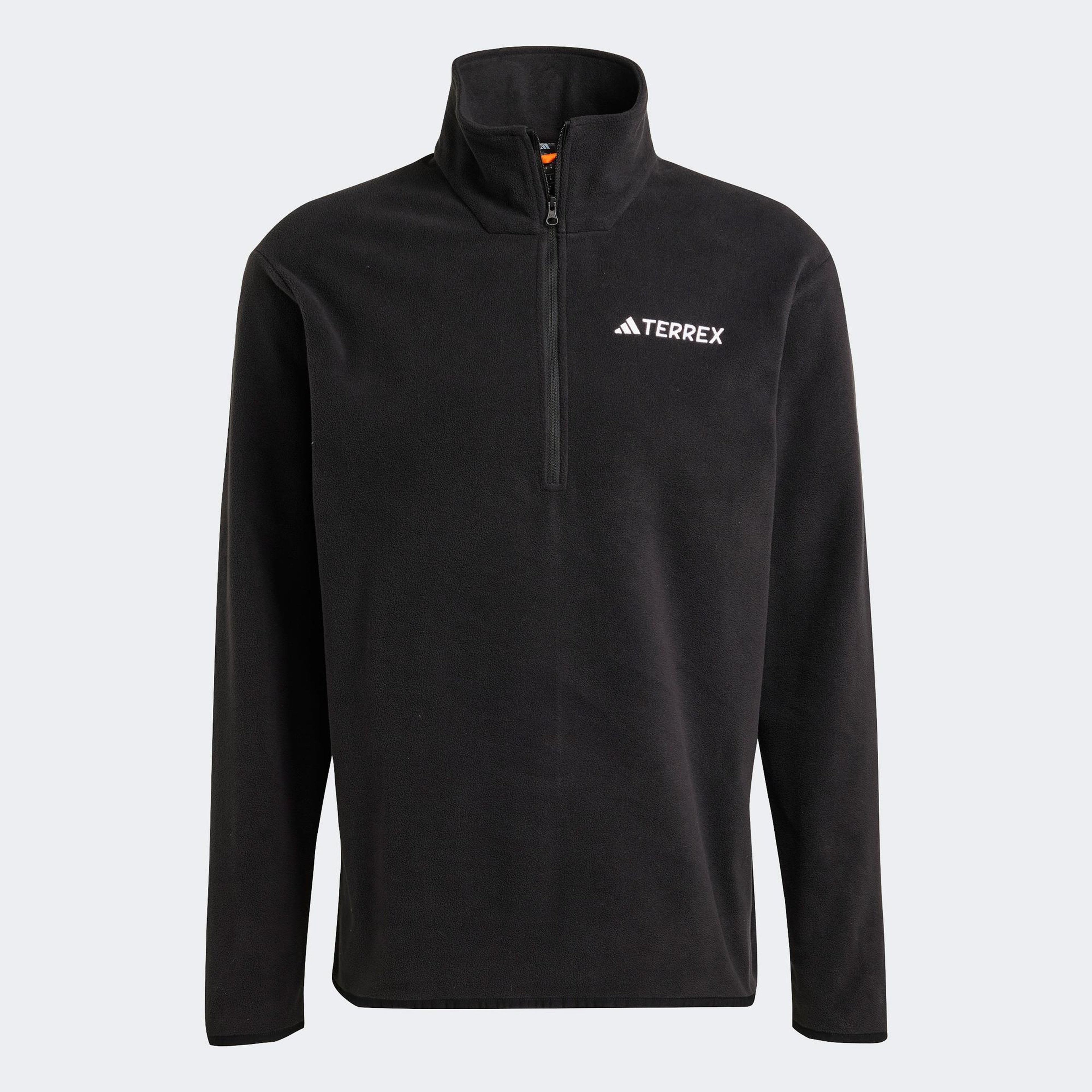 adidas Multi Essentials 1-2 Zip Fleece Erkek Siyah Yürüyüş Polar