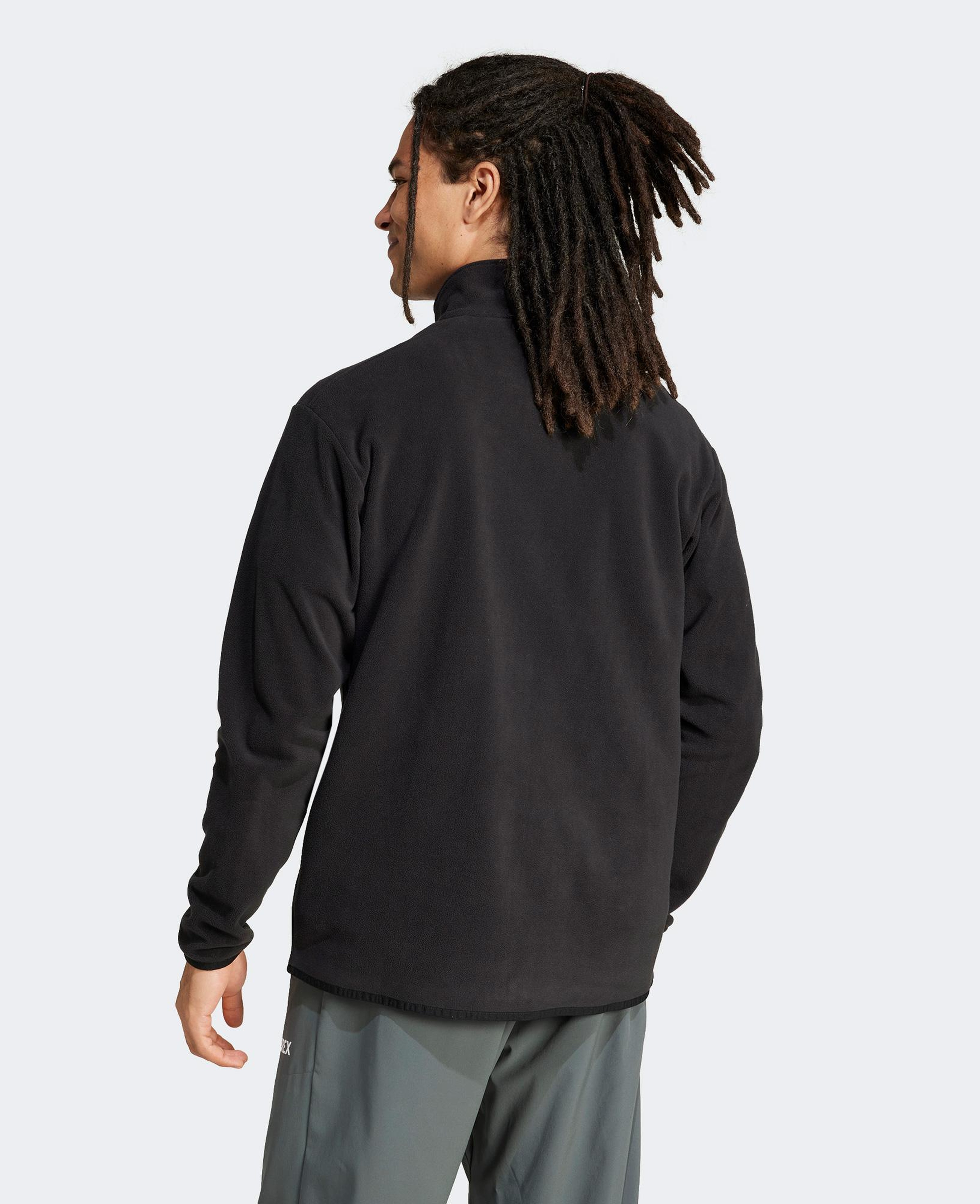 adidas Multi Essentials 1-2 Zip Fleece Erkek Siyah Yürüyüş Polar