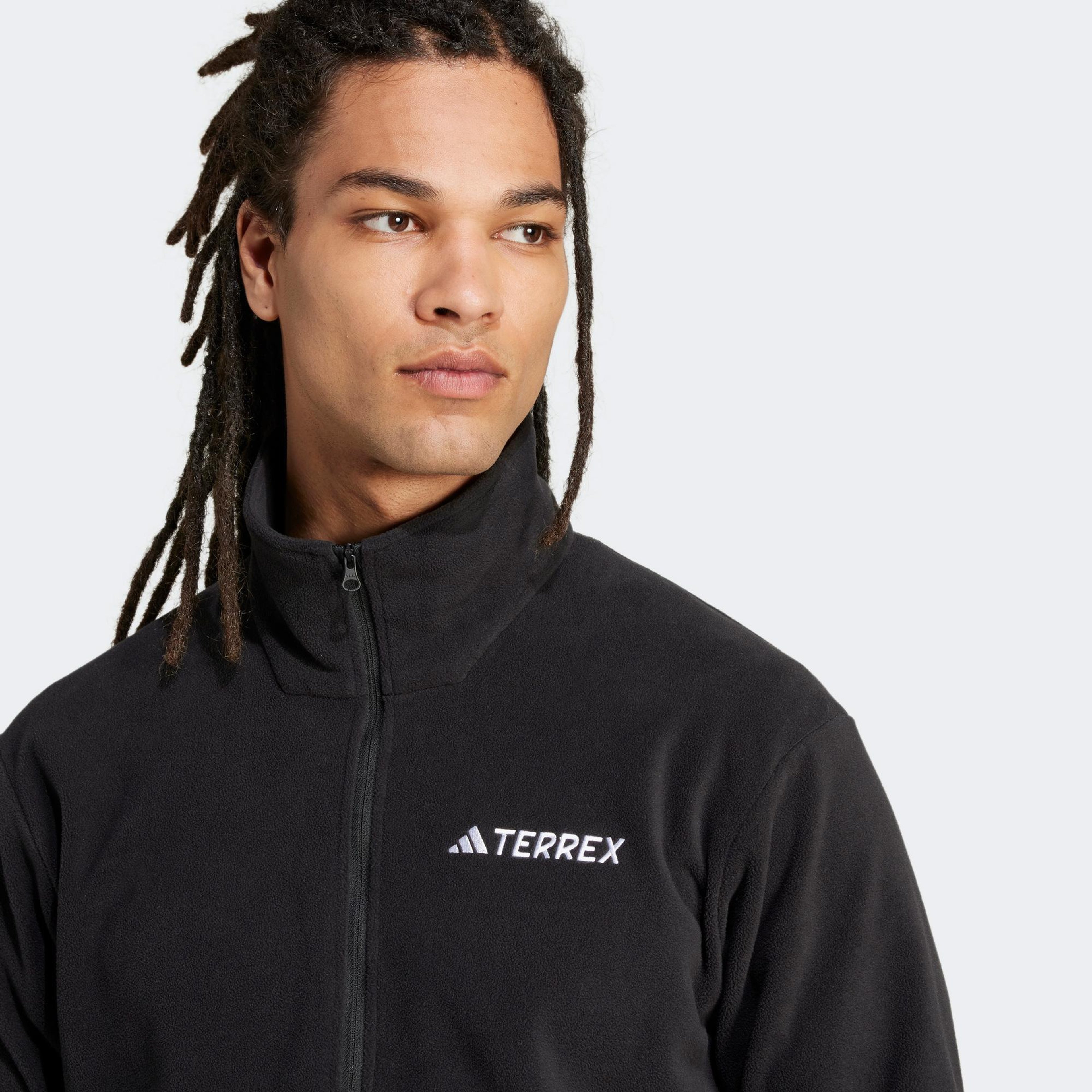 adidas Multi Essentials 1-2 Zip Fleece Erkek Siyah Yürüyüş Polar