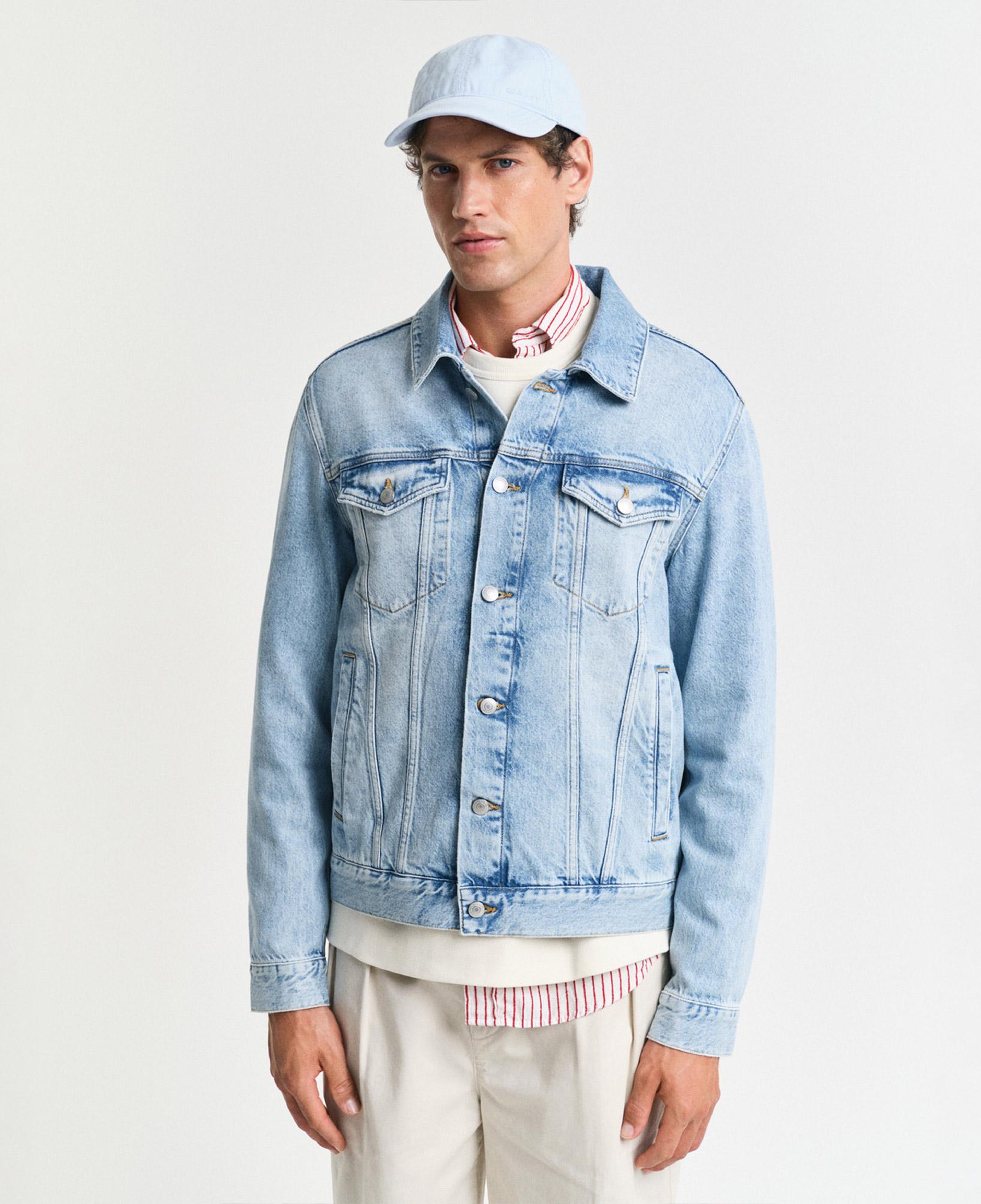 GANT Erkek Mavi Regular Fit Klasik Yaka Denim Ceket