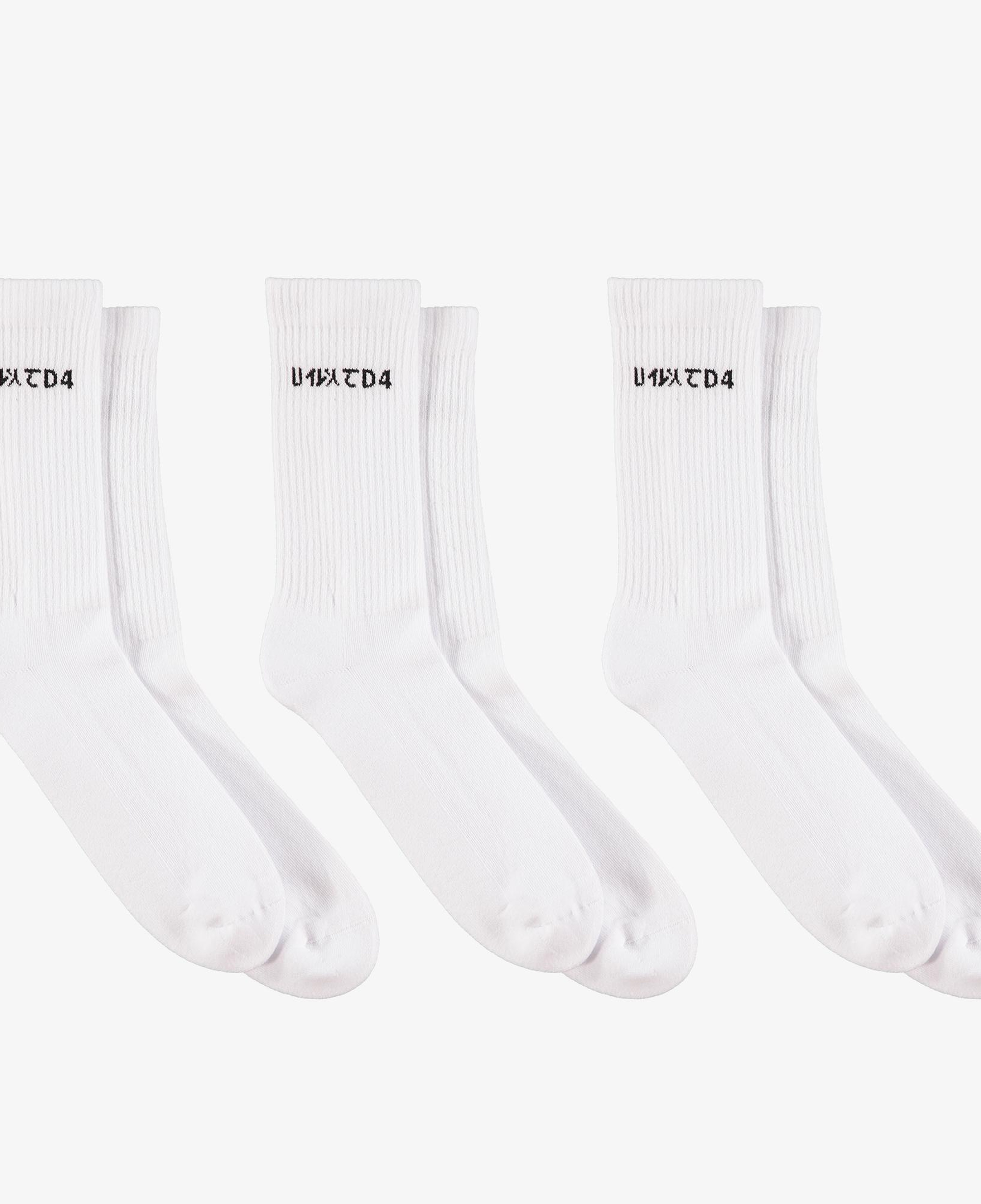 UNITED4 Classic 3'lü Beyaz Soket Çorap
