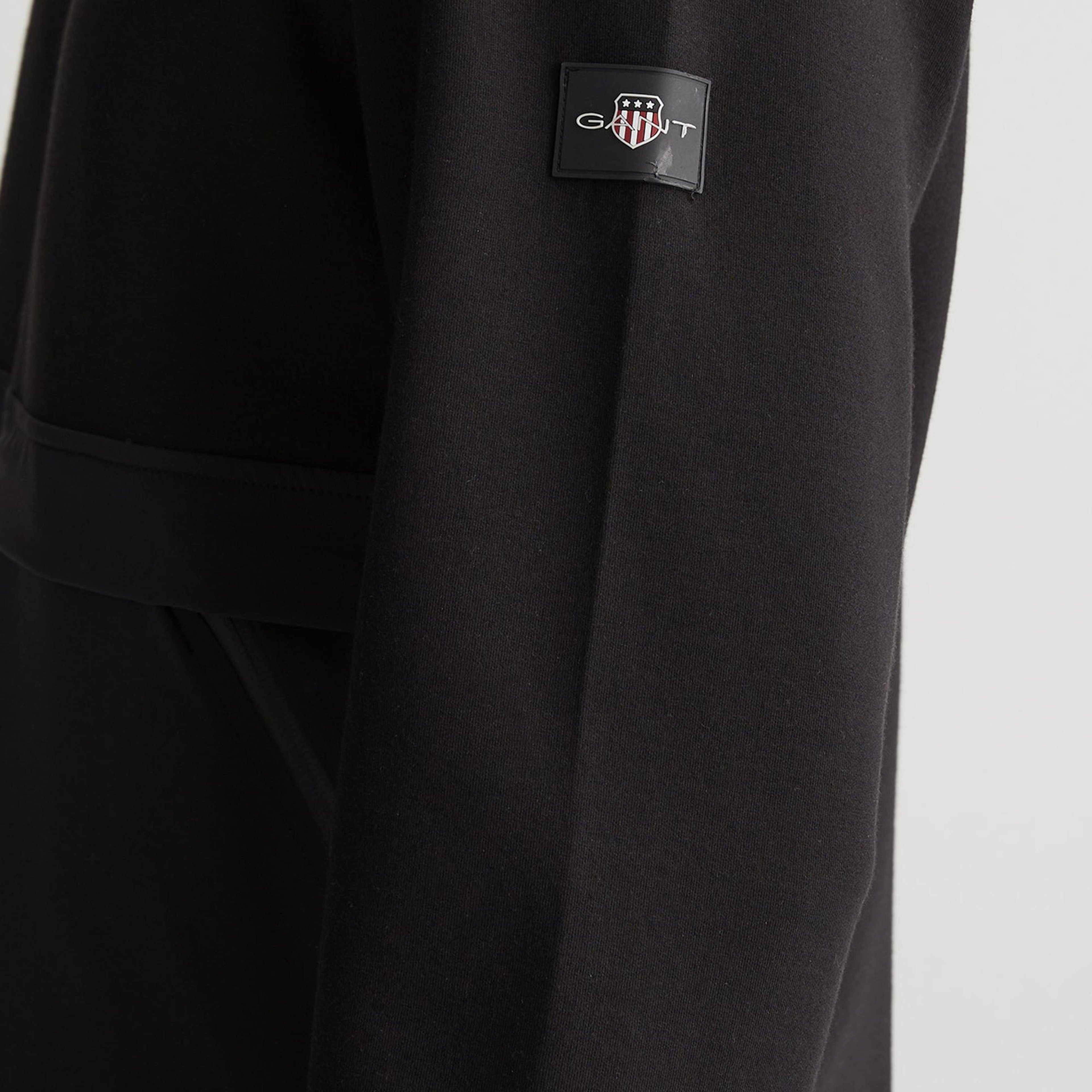 GANT Erkek Siyah Regular Fit Fermuarlı Sweatshirt