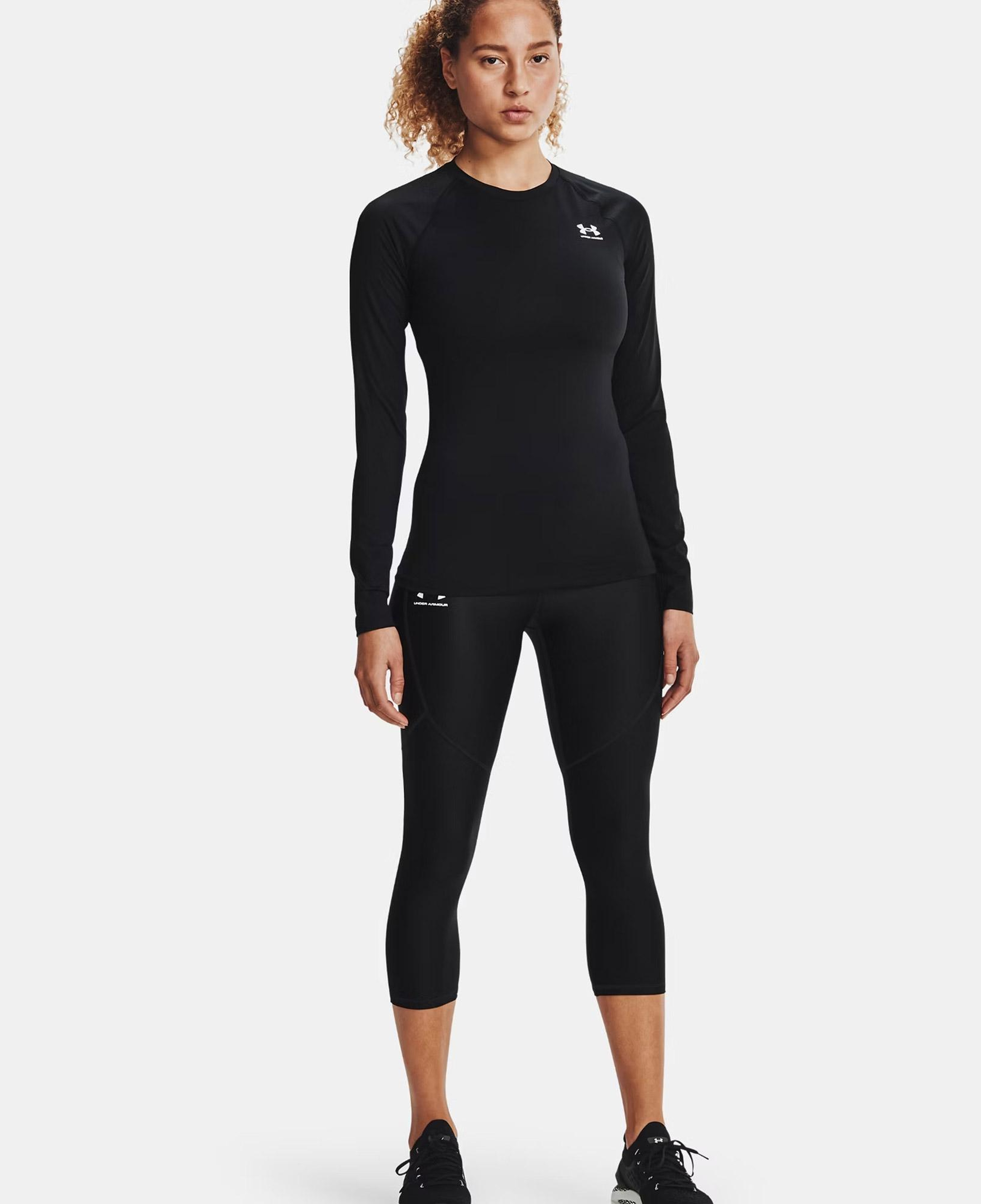Under Armour Heat Gear Authentics Comp Kadın Siyah Uzun Kollu Antrenman İçliği