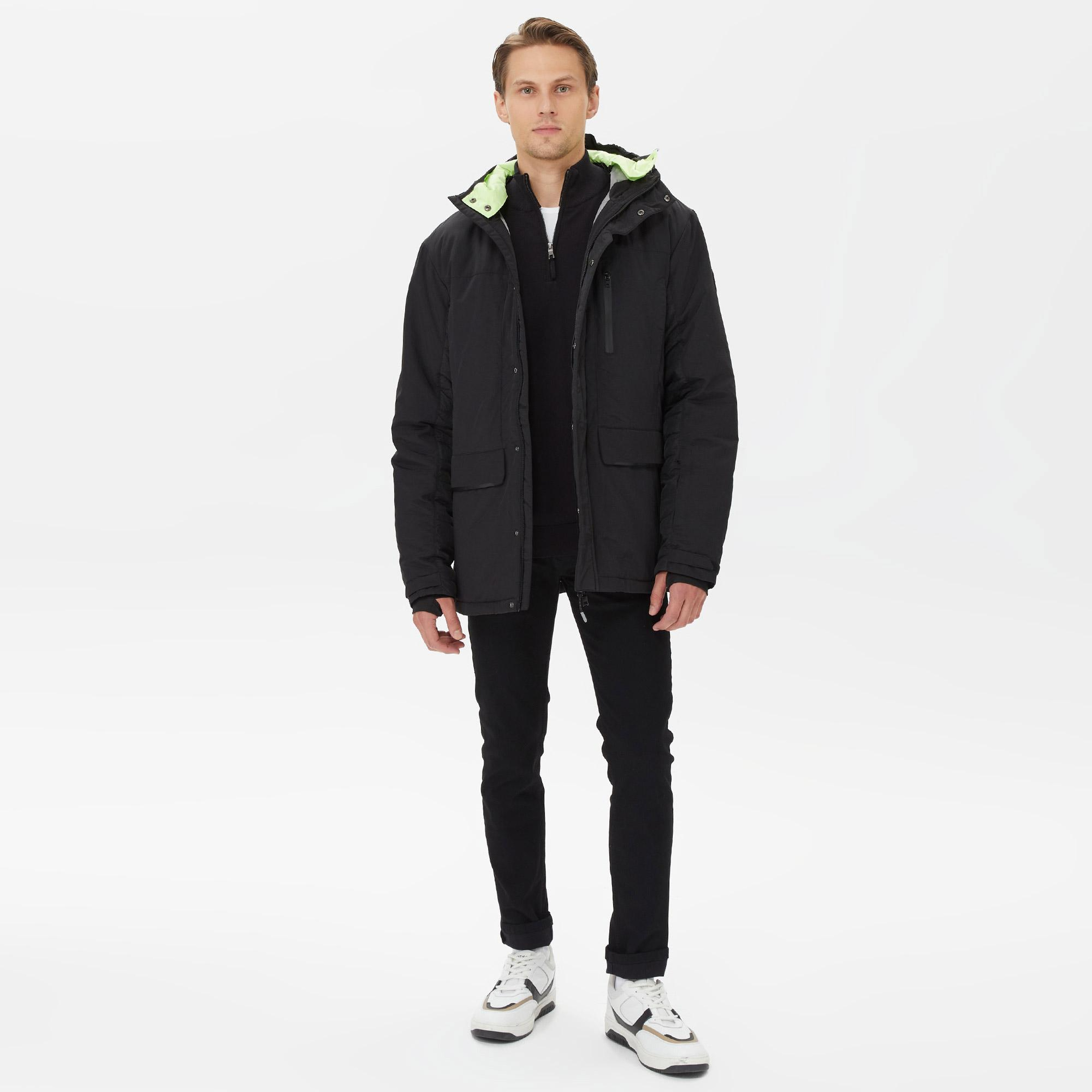 Nautica Erkek Siyah Standart Fit Mont