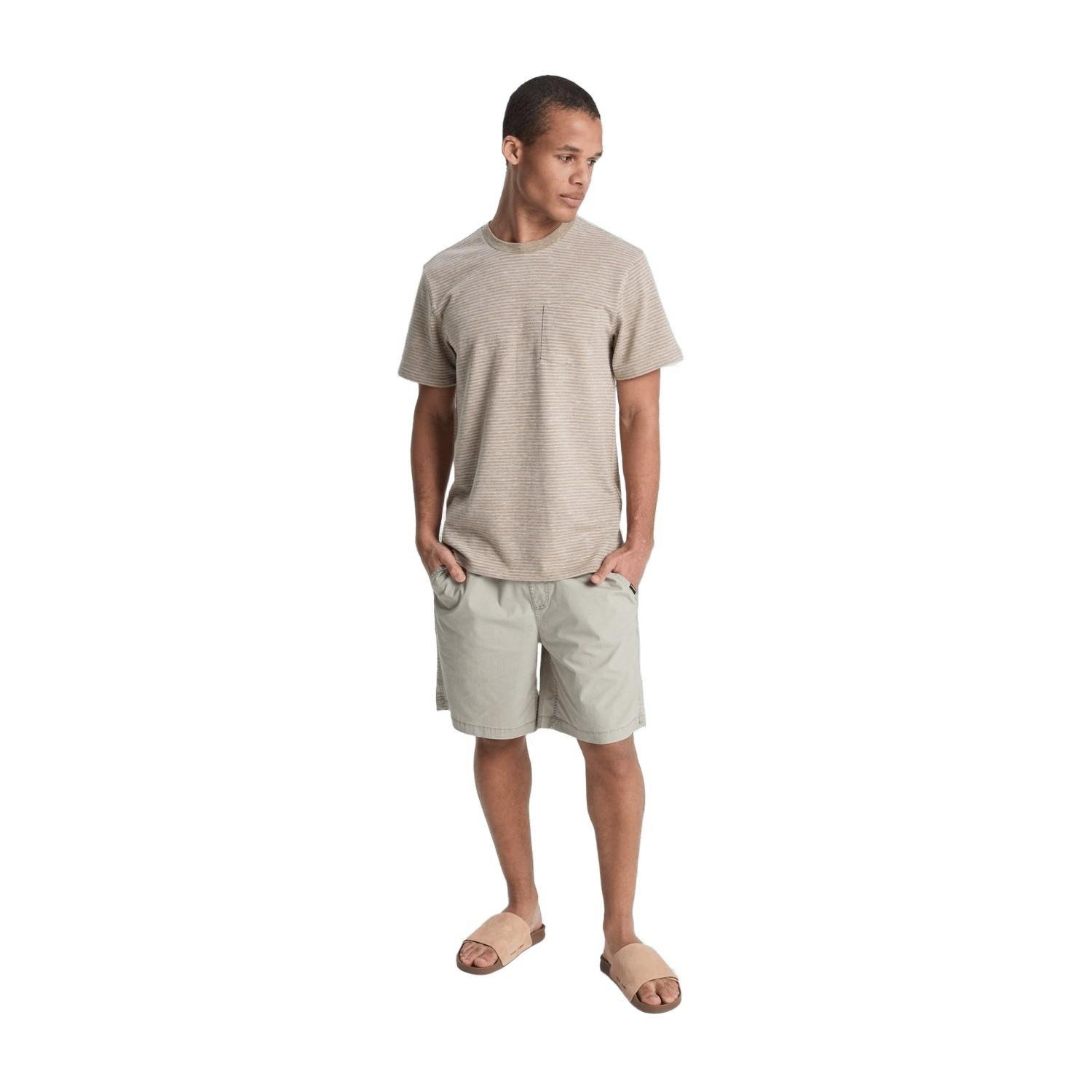 Quiksilver Lopaz Striped Erkek Bej Tişört