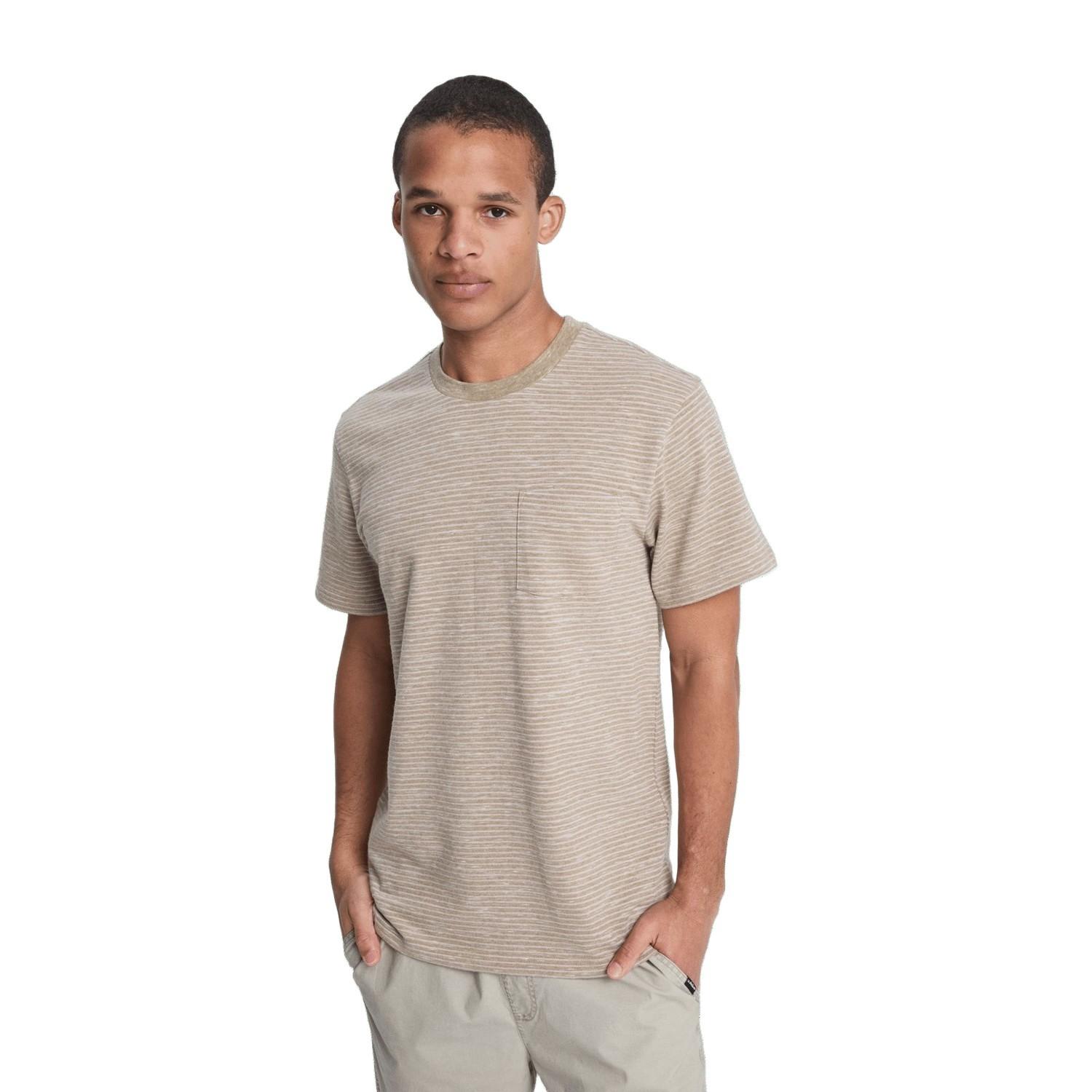Quiksilver Lopaz Striped Erkek Bej Tişört