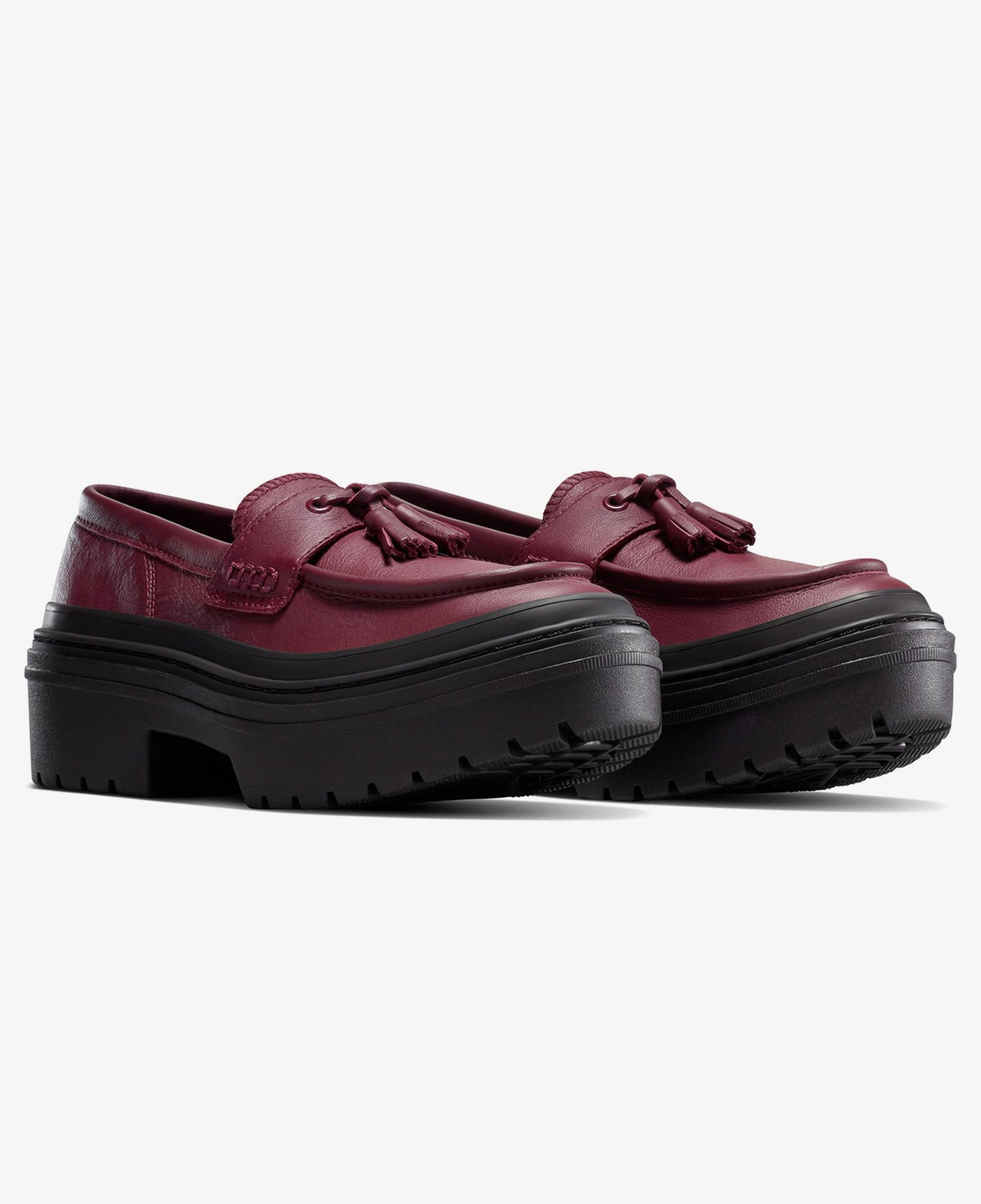 Converse Chuck Taylor All Star Lugged Heel Loafer Kadın Bordo Deri Platform