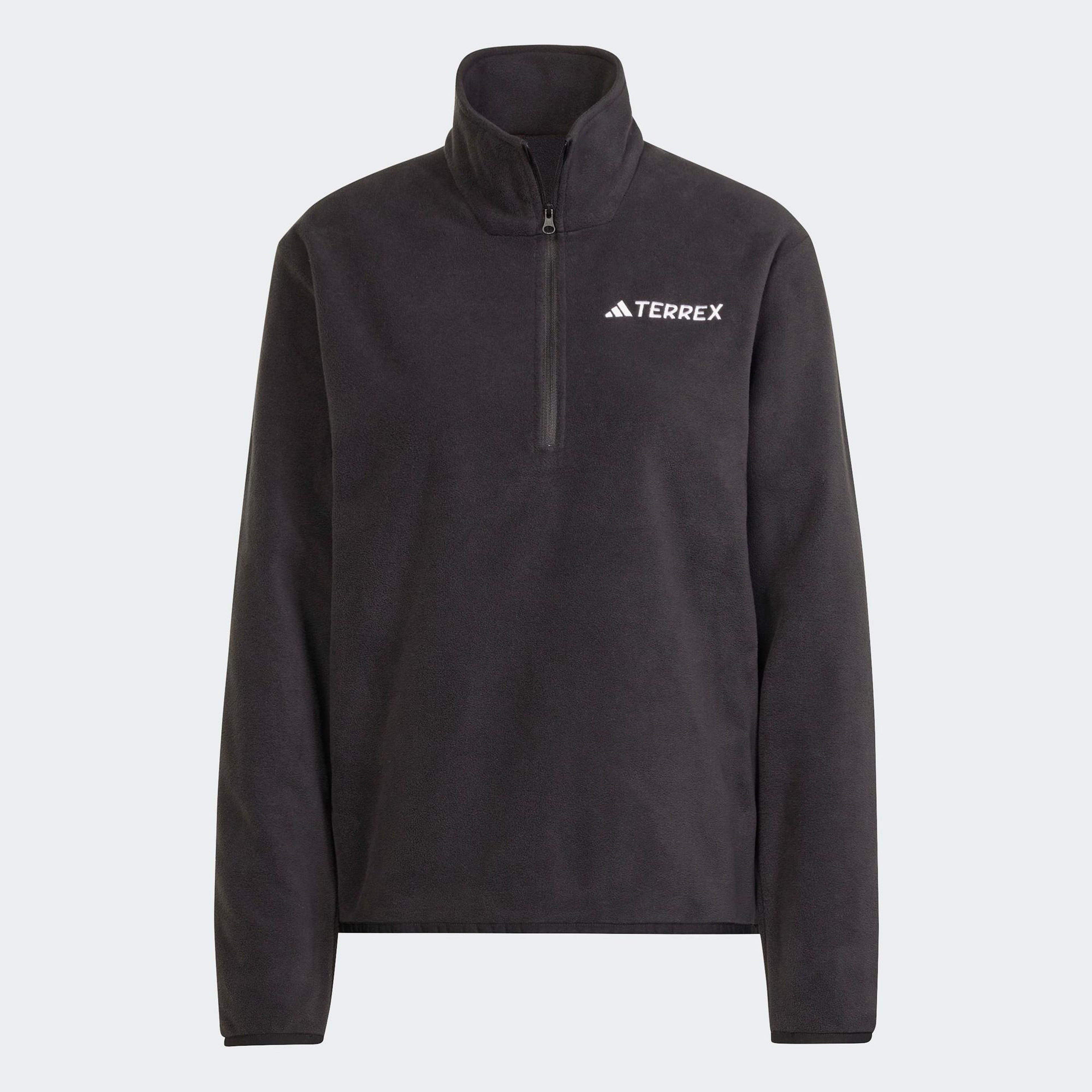 adidas Multi Essentials 1-2 Zip Fleece Kadın Siyah Yürüyüş Polar