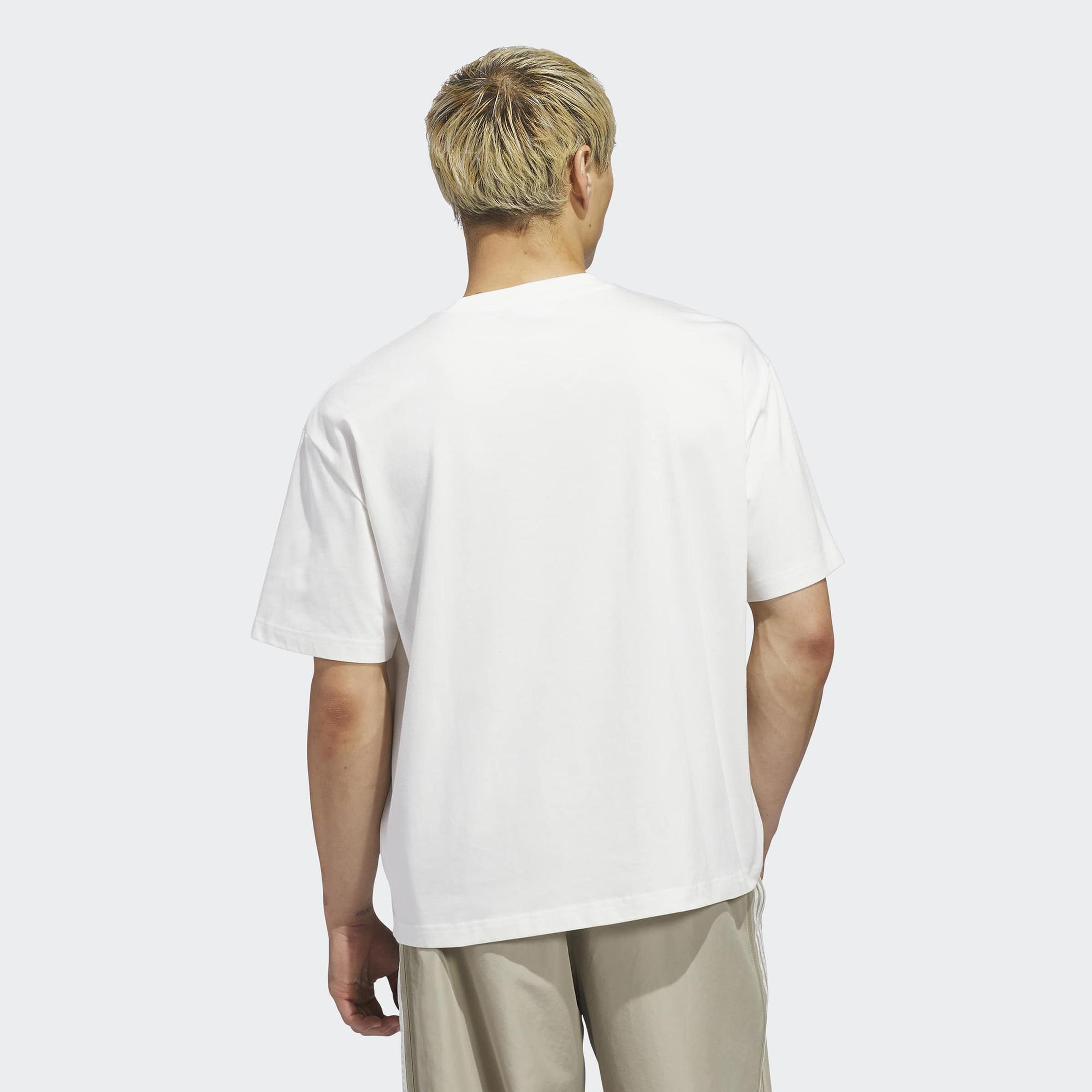 adidas Jabbar Gfx Q1 Erkek Beyaz Basketbol T-Shirt