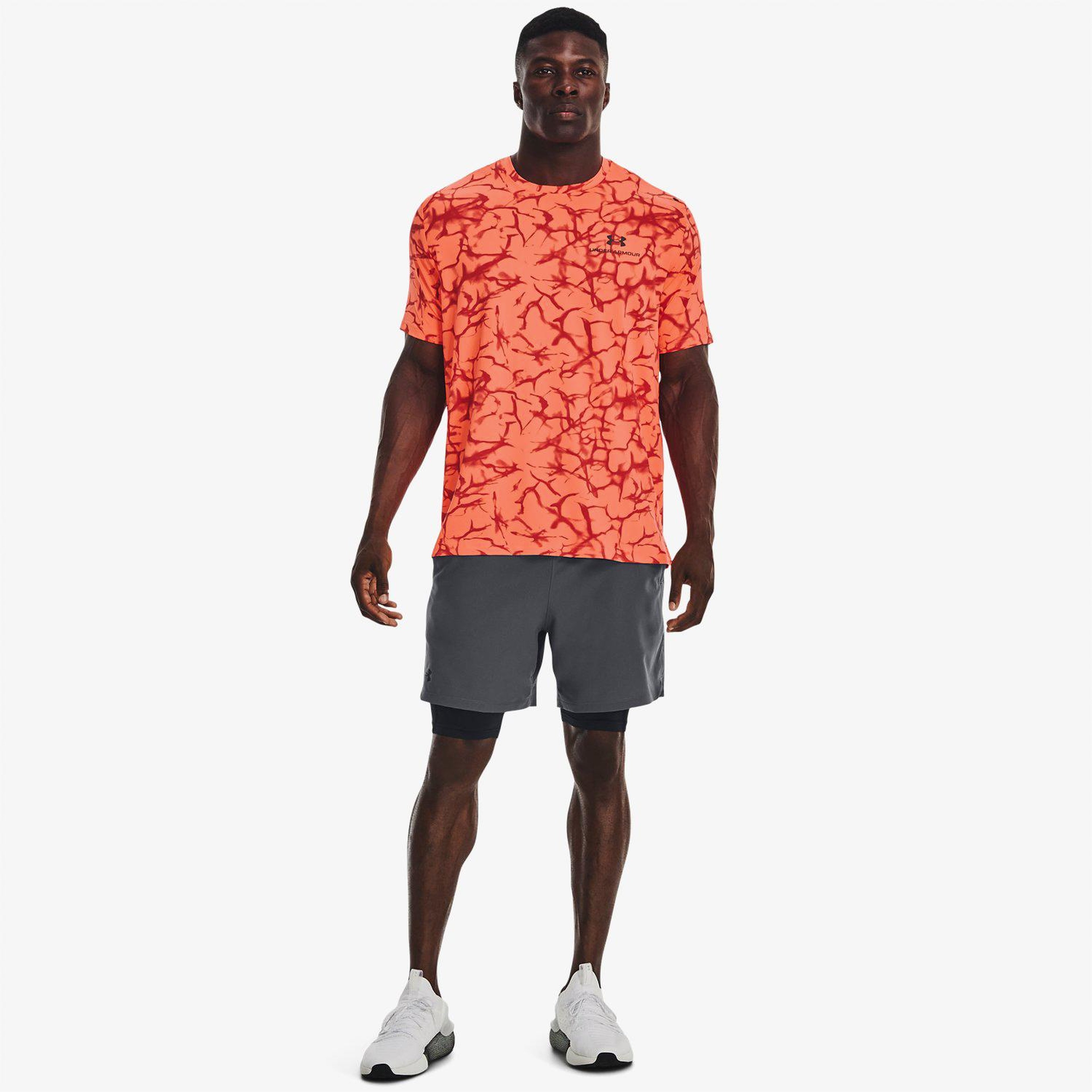 Under Armour Vanish Dokuma 2'si 1 Arada Erkek Gri Şort