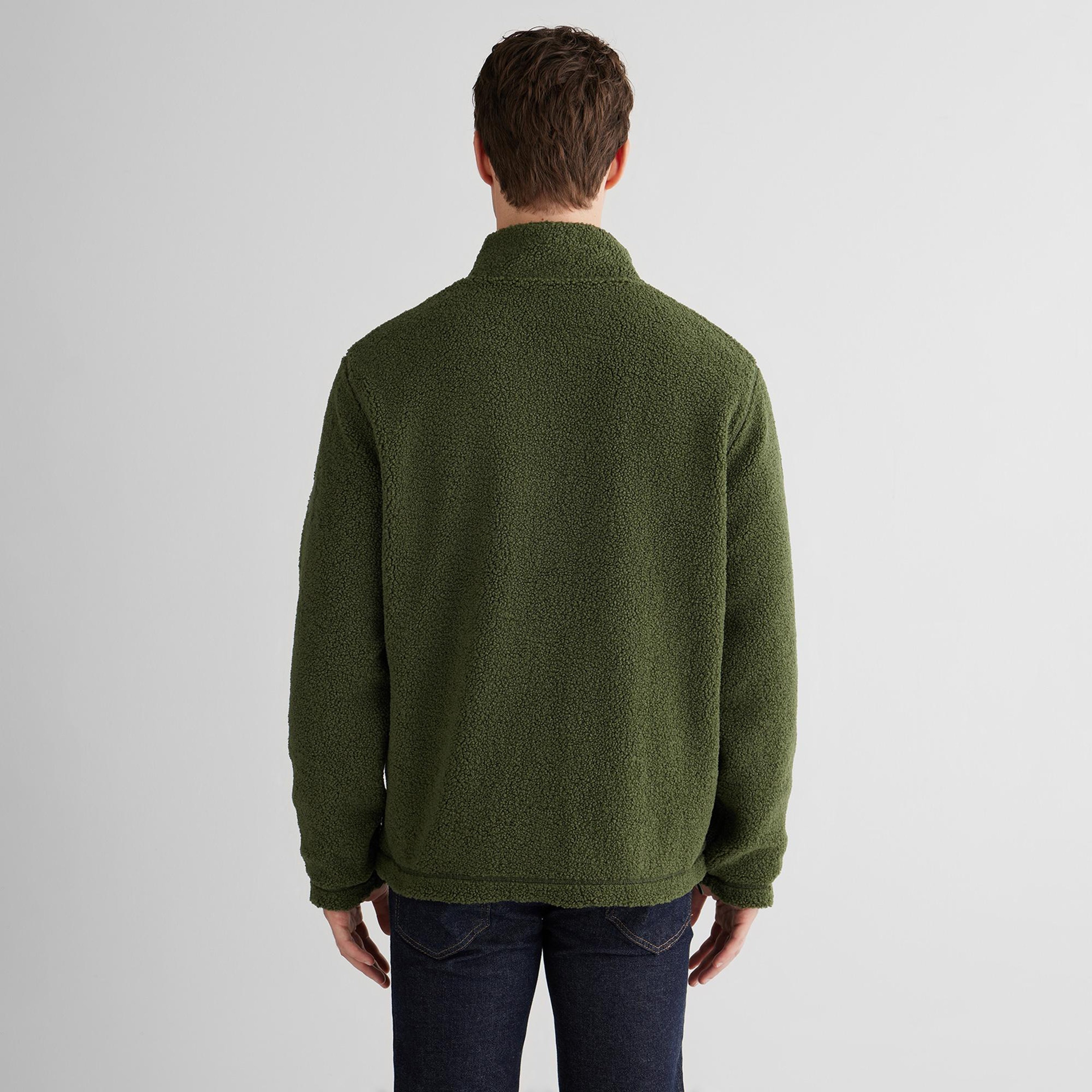 GANT Erkek Haki Fermuarlı Çift Taraflı Polar Sweatshirt
