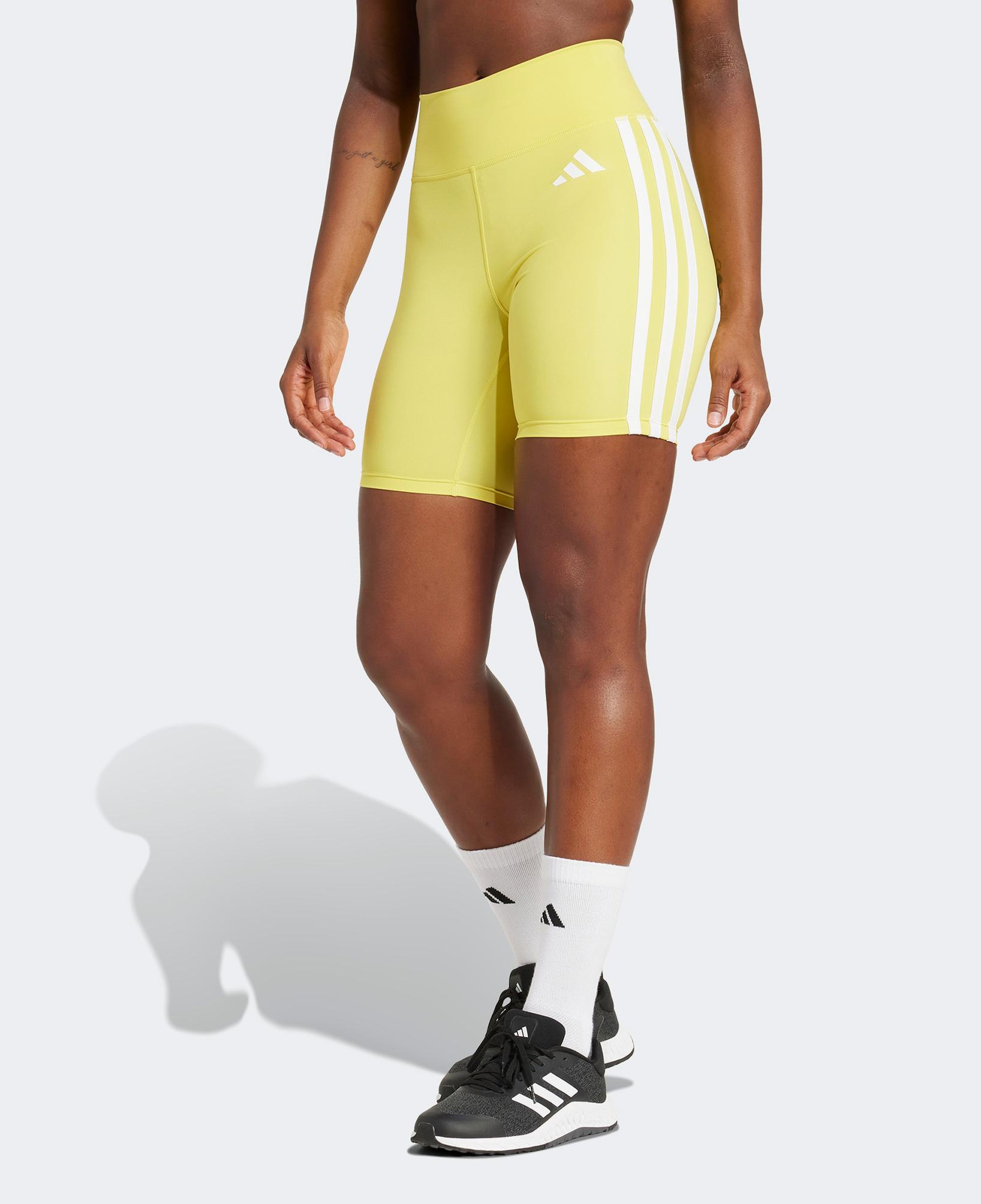 adidas Optime Essentials 3 Stripes Kadın Sarı Antrenman Tayt