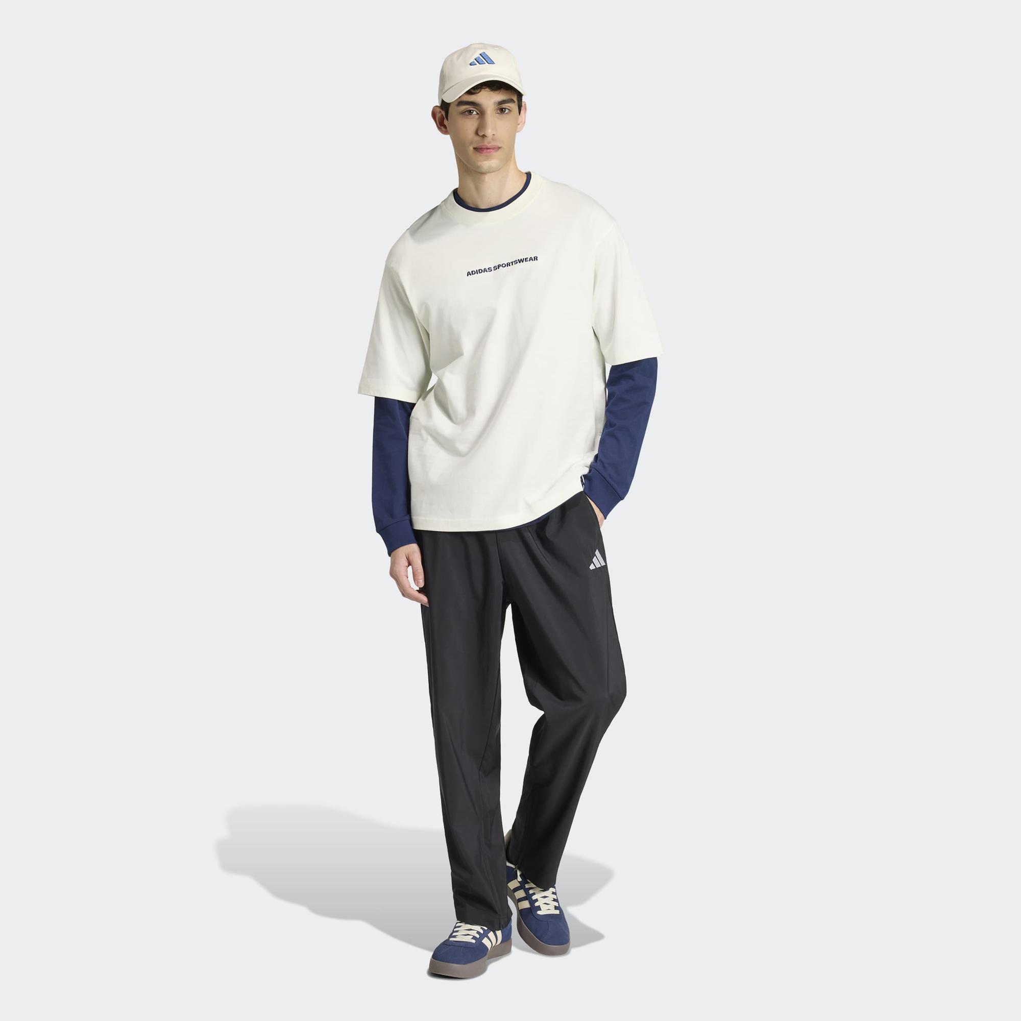 adidas Doodle Hiking Graphic Erkek Beyaz Antrenman T-Shirt