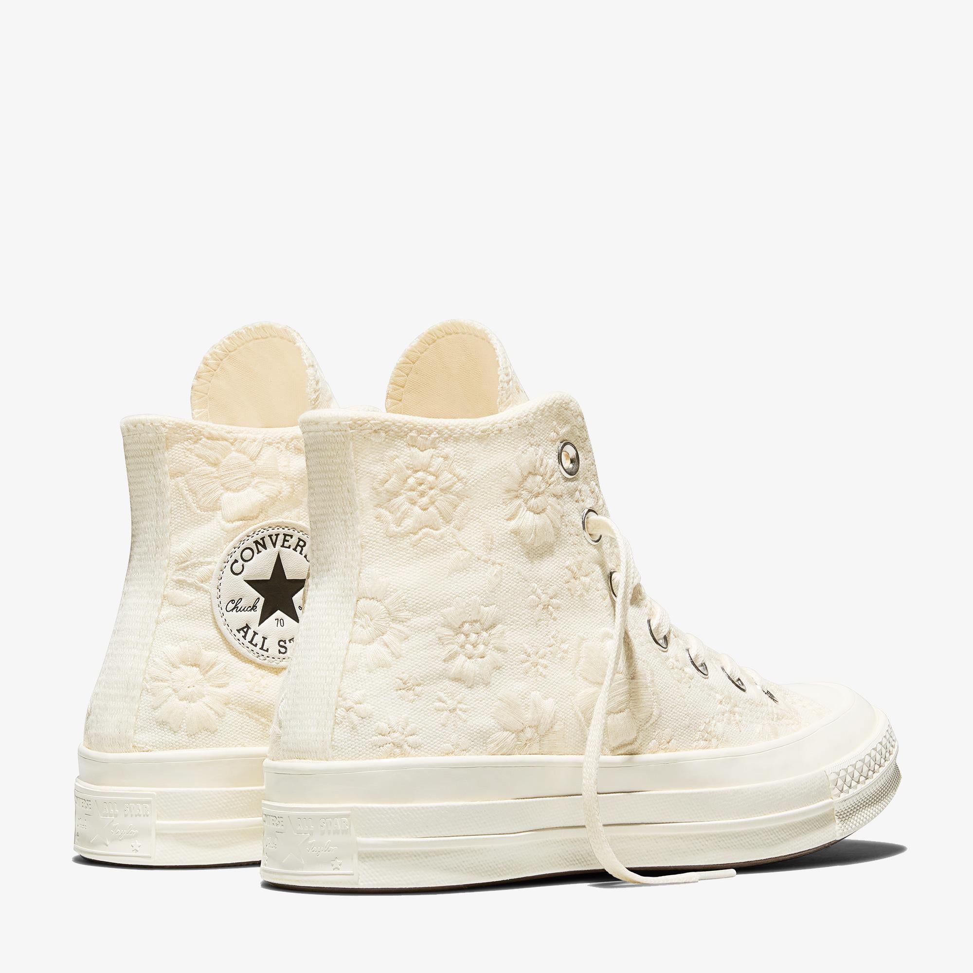 Converse Chuck 70 Unisex Çiçek Desenli Krem Sneaker