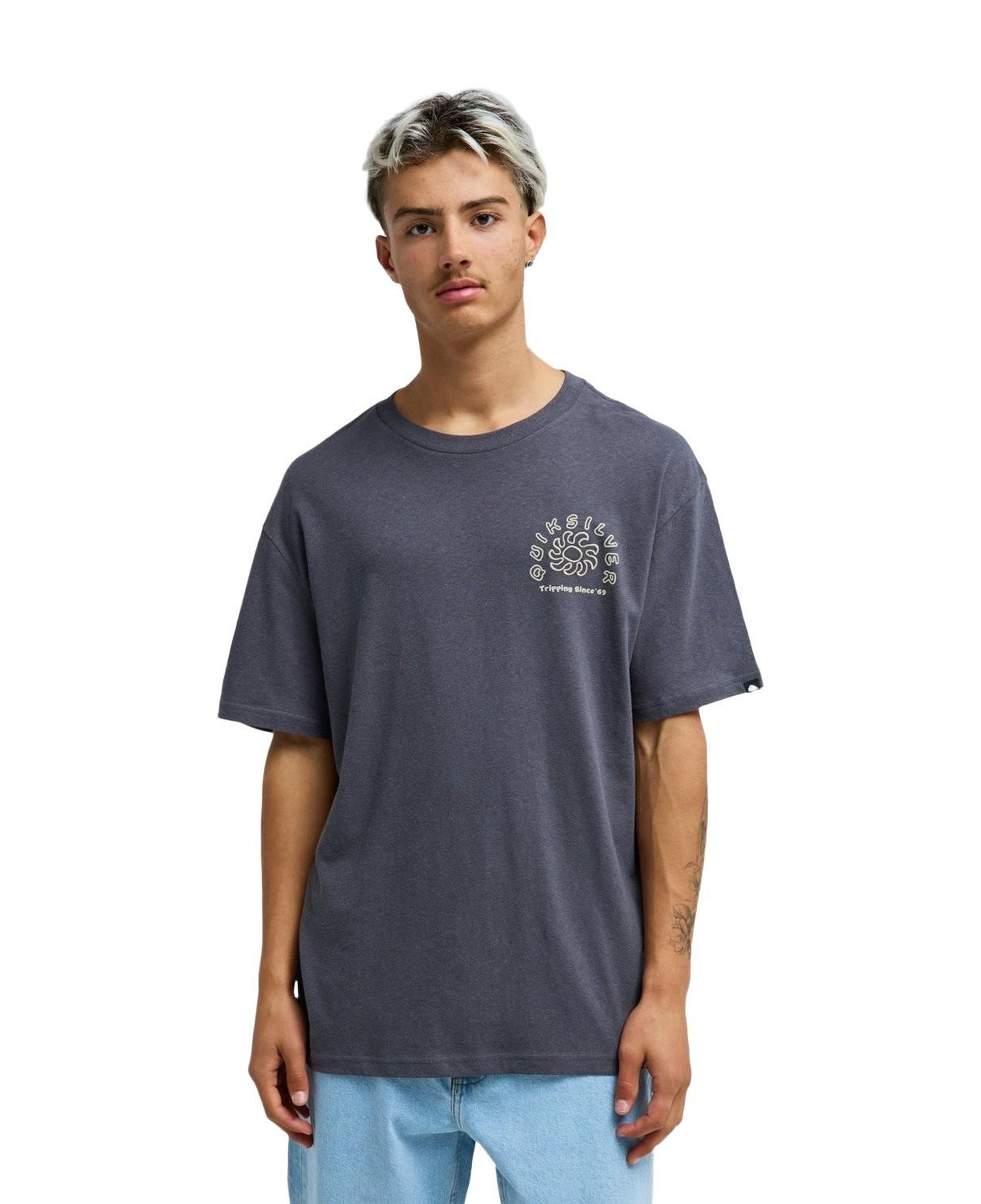 Quiksilver Curve Palm Erkek Gri Tişört