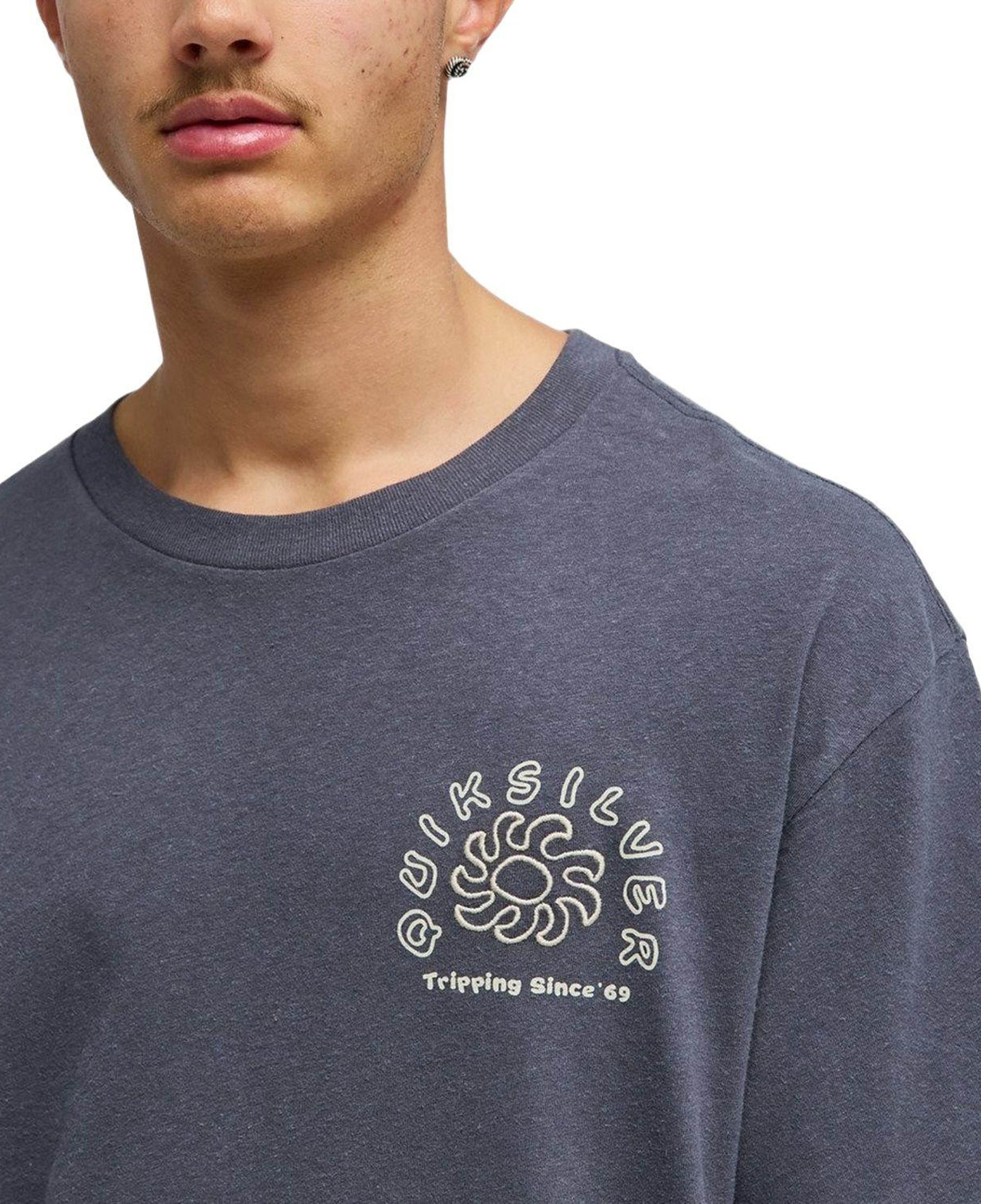 Quiksilver Curve Palm Erkek Gri Tişört