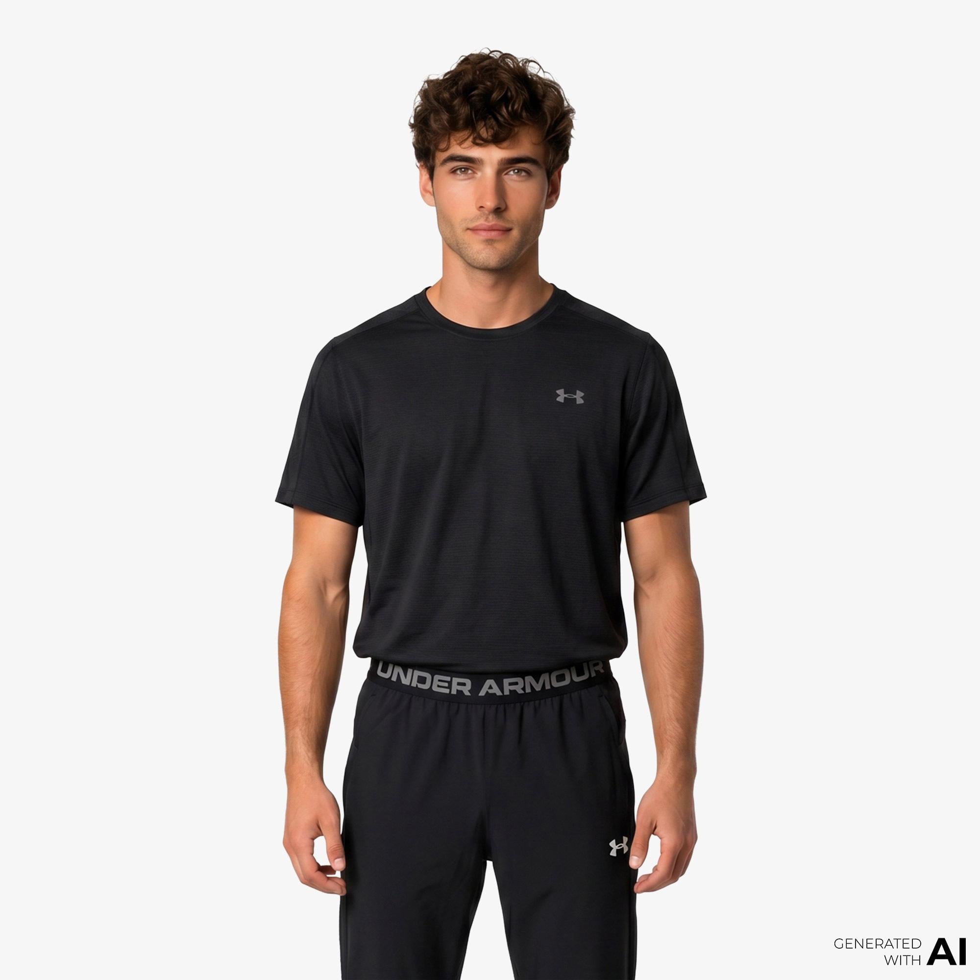 Under Armour Velociti Reflct Ss Erkek Siyah Koşu T-Shirt