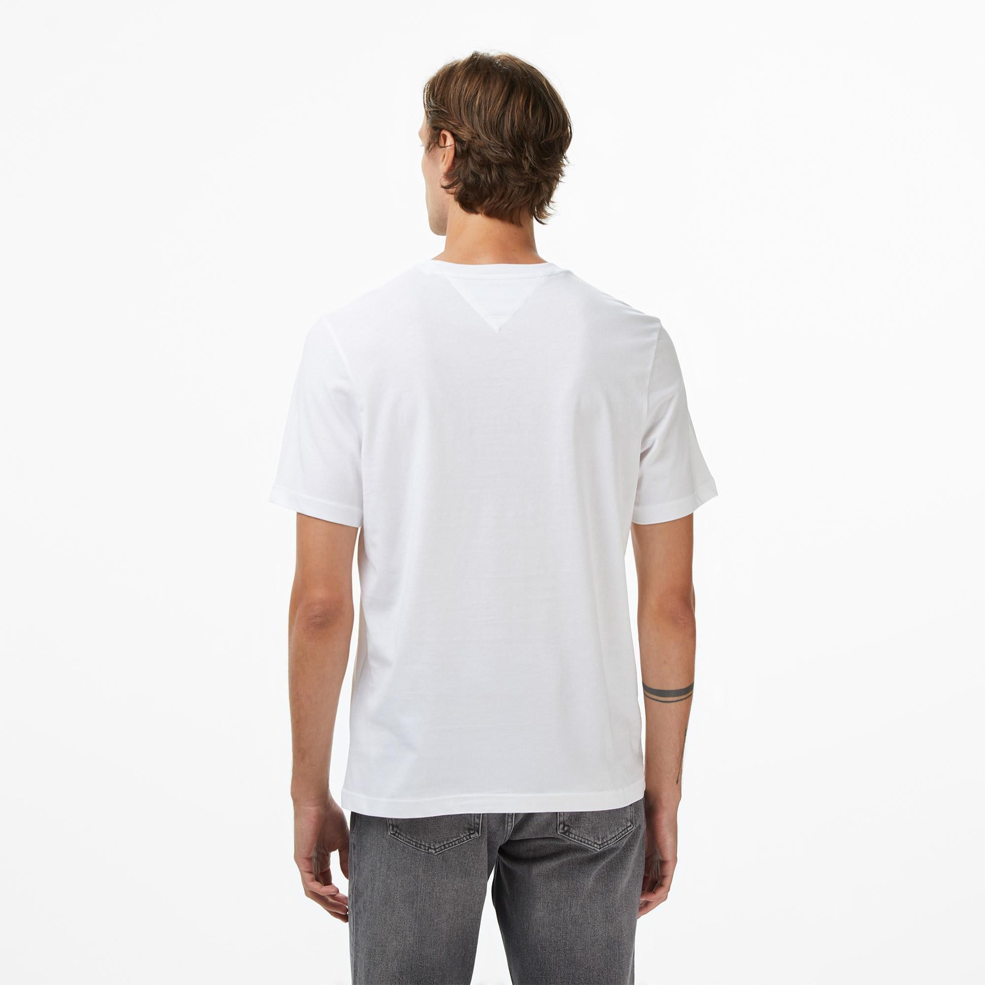 Tommy Hilfiger Flock Erkek Beyaz T-Shirt