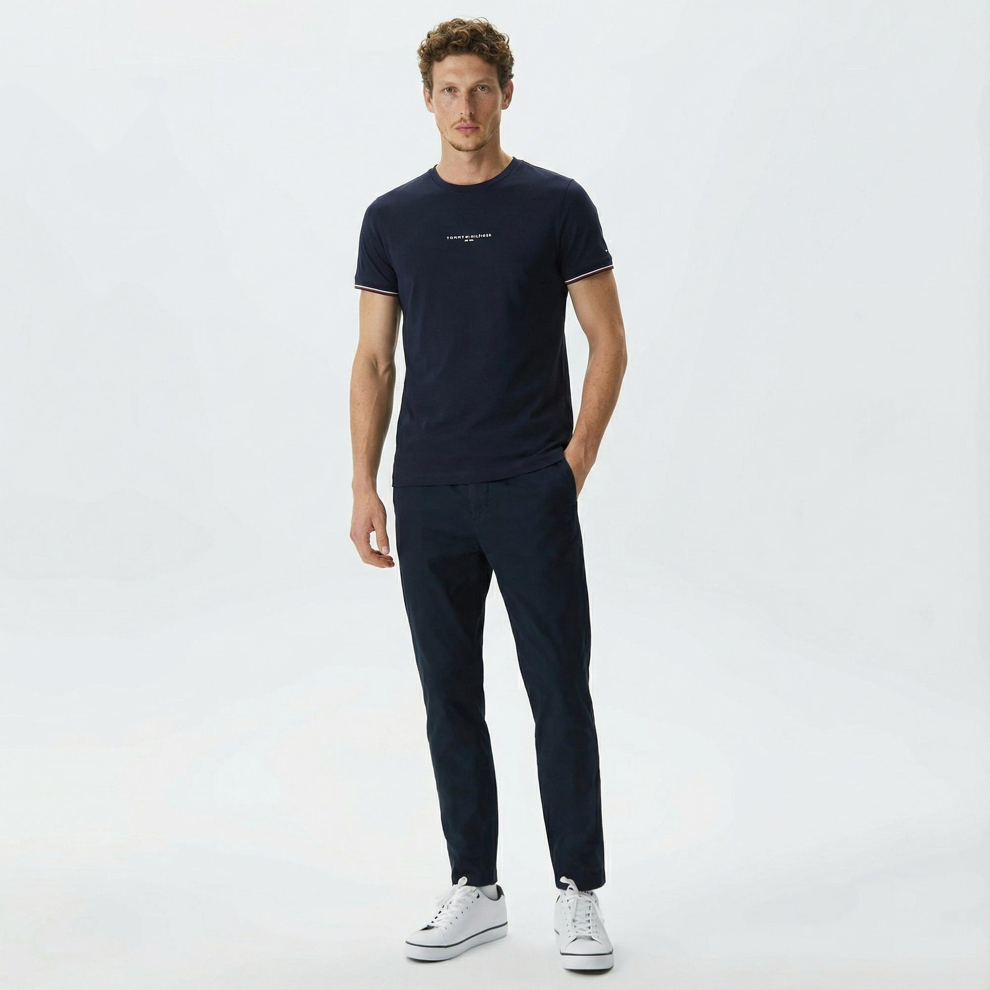 Tommy Hilfiger Logo Tipped Erkek Lacivert T-Shirt
