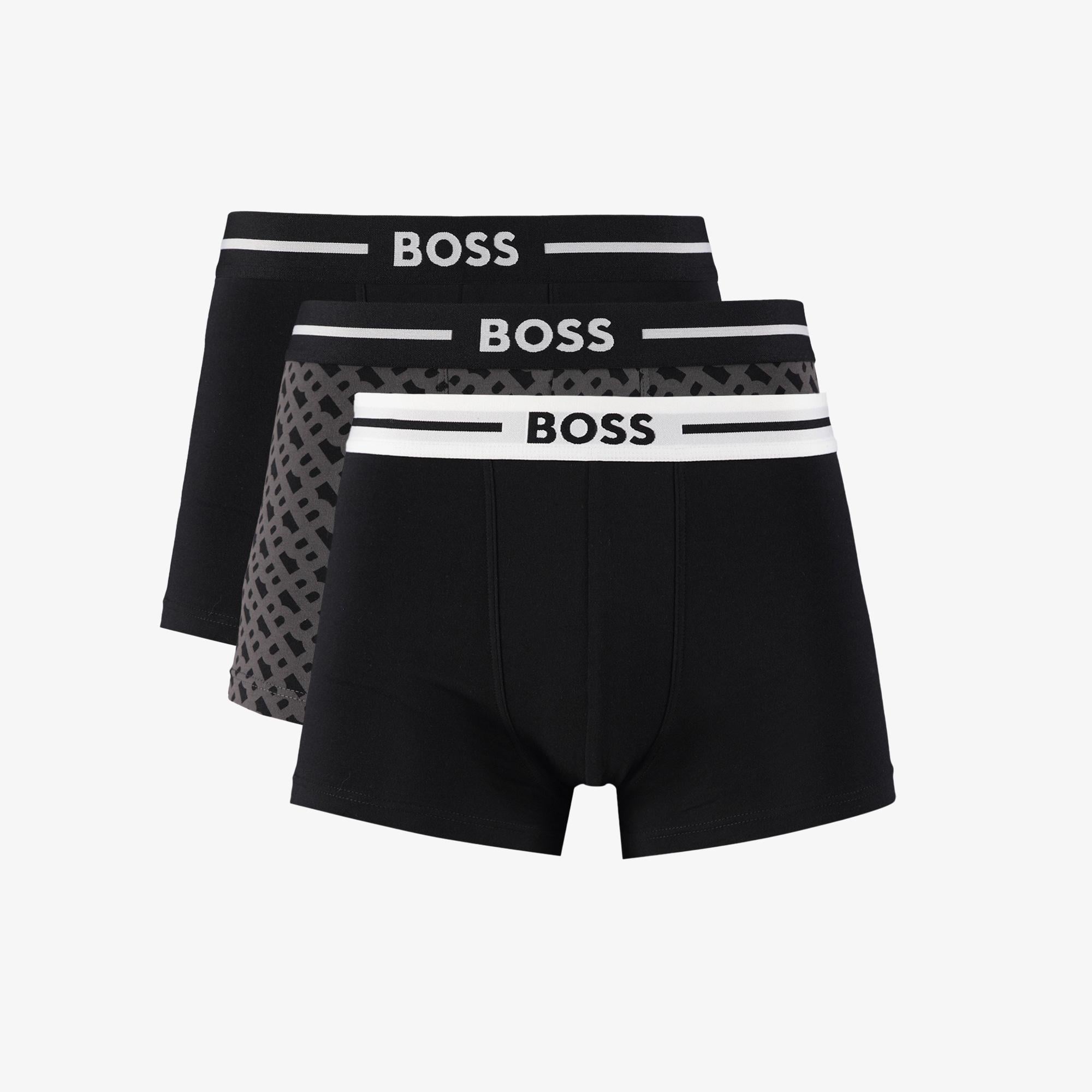 Boss 3'lü Trunk Bold Design Erkek Siyah Boxer