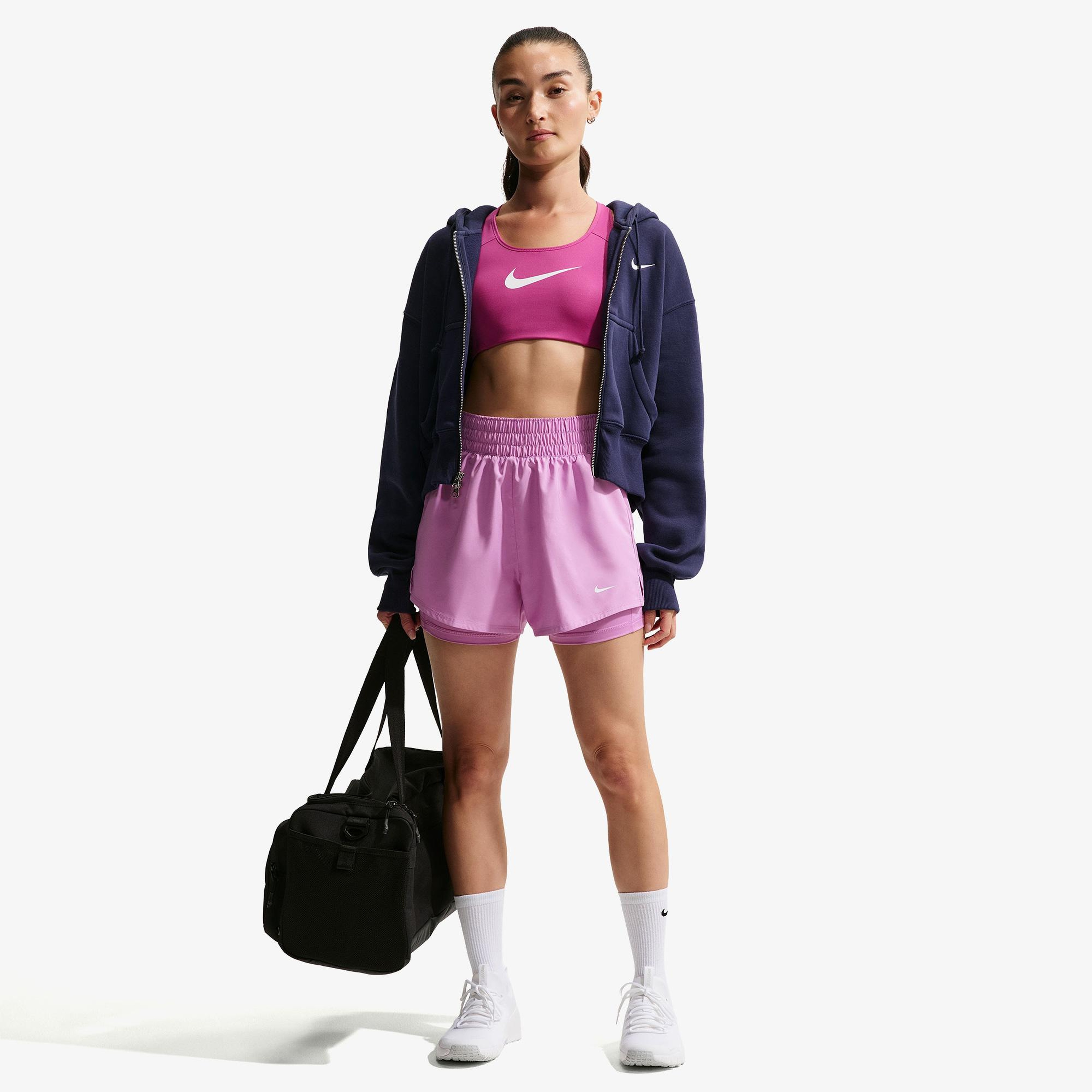 Nike Dri-Fit One Yüksek Belli 8 cm Kadın Pembe Şort