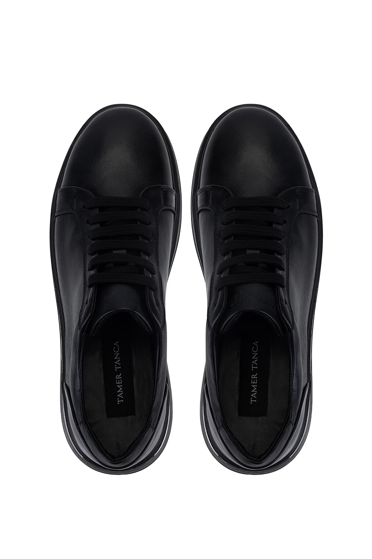 Tamer Tanca Erkek Hakiki Deri Siyah Sneakers & Spor Ayakkabı