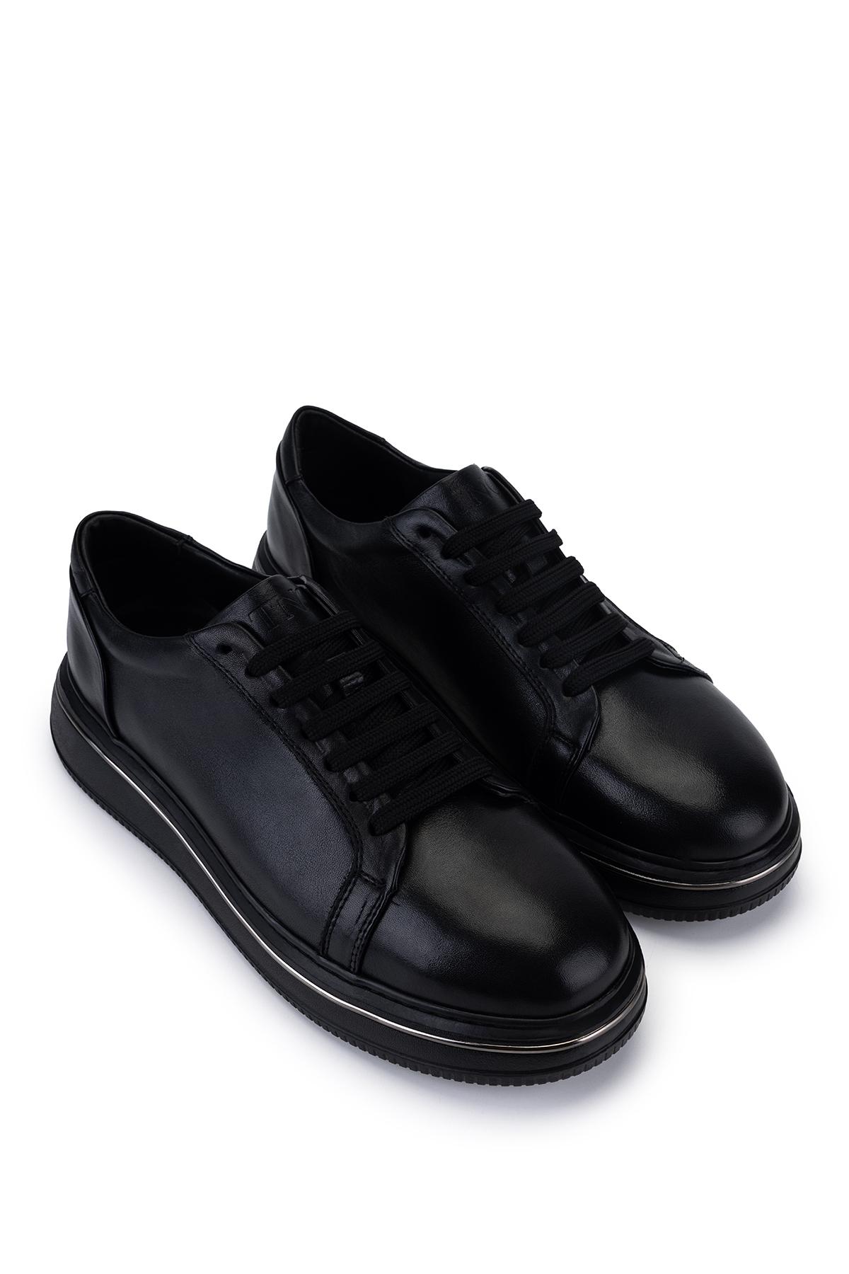 Tamer Tanca Erkek Hakiki Deri Siyah Sneakers & Spor Ayakkabı