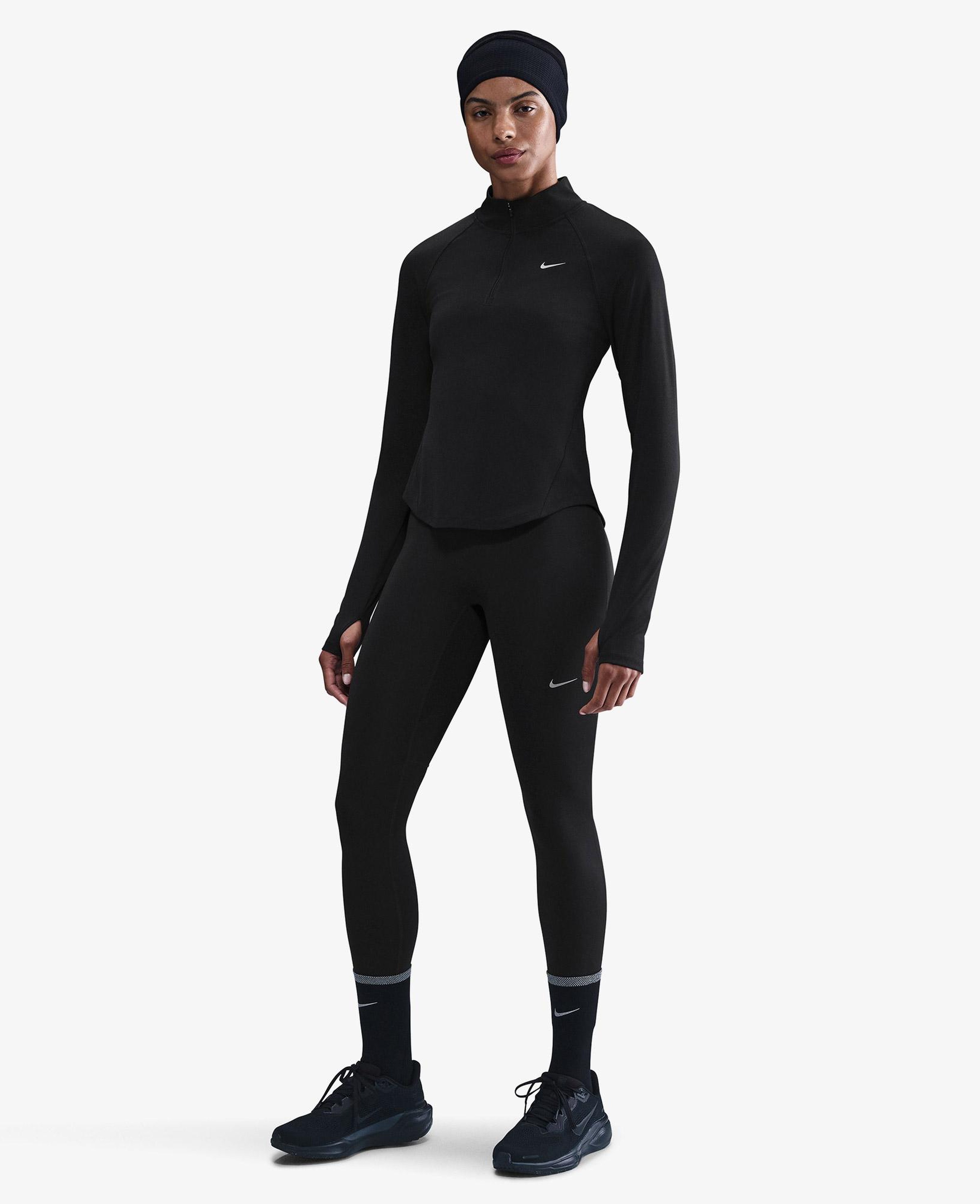Nike Dri-Fit Tempo Swoosh Run Kadın Siyah T-Shirt