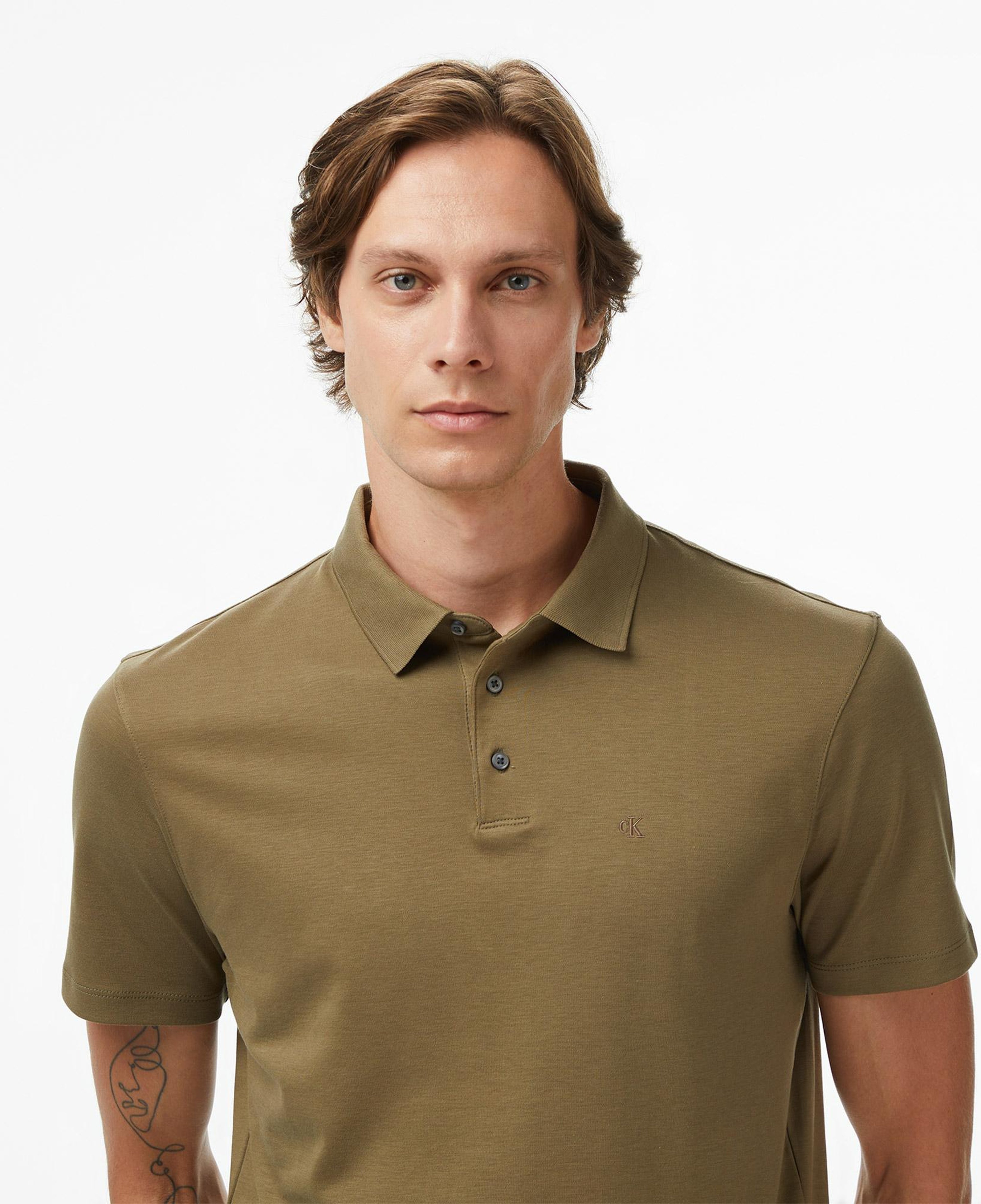 Calvin Klein Supima Chest Erkek Haki Polo