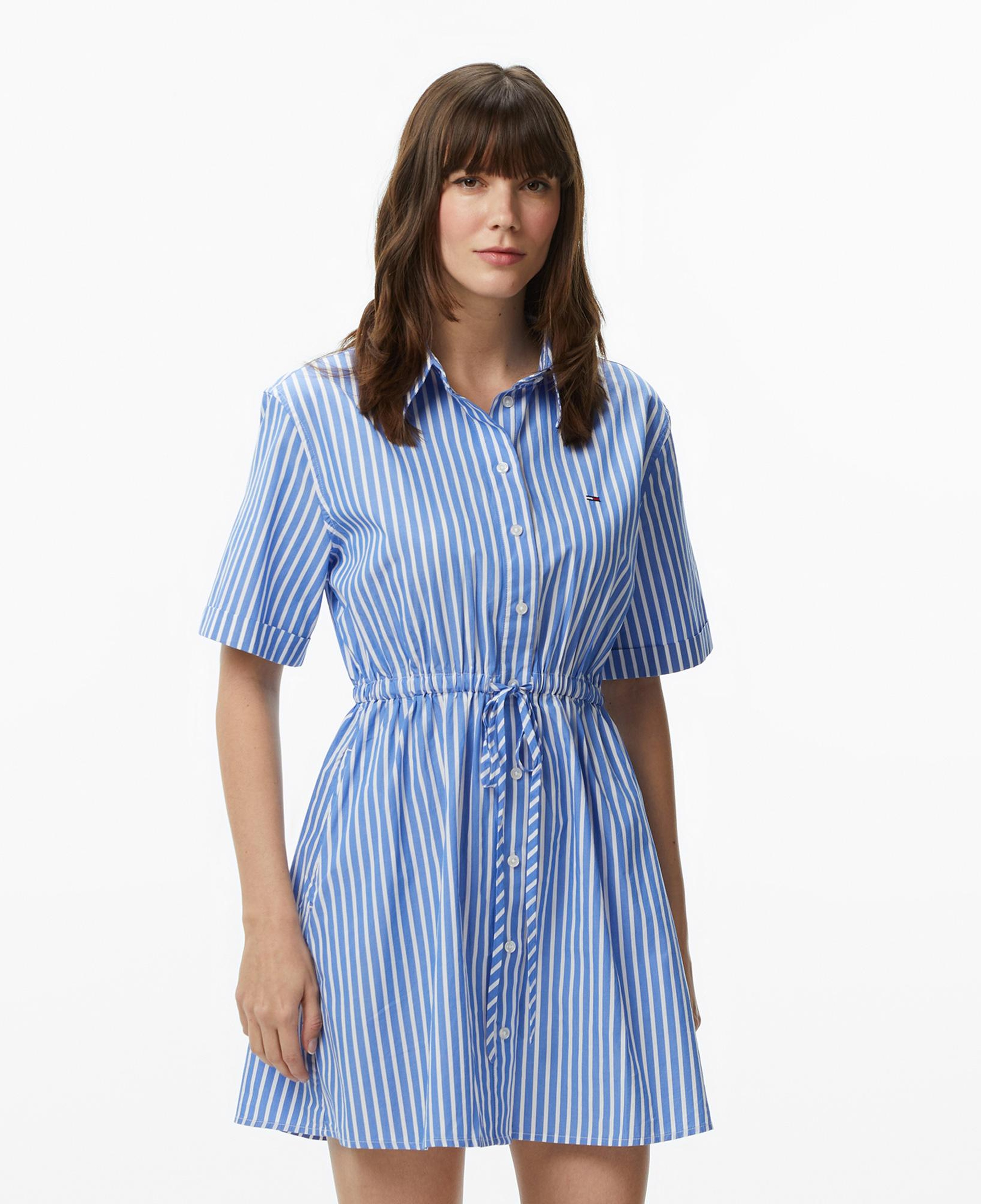 Tommy Hilfiger Poplin Kadın Mavi Elbise