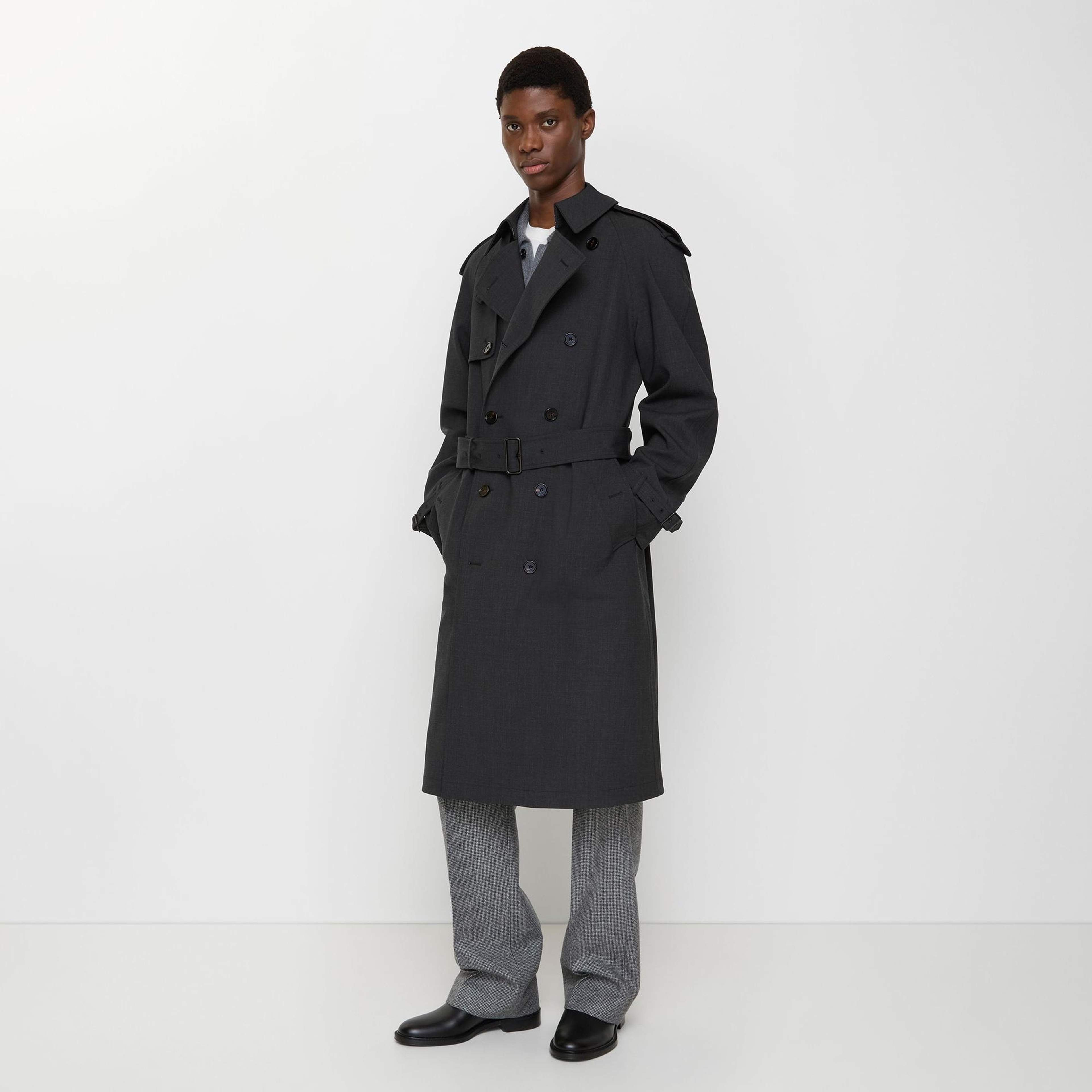 Burberry Erkek Gri Kaban