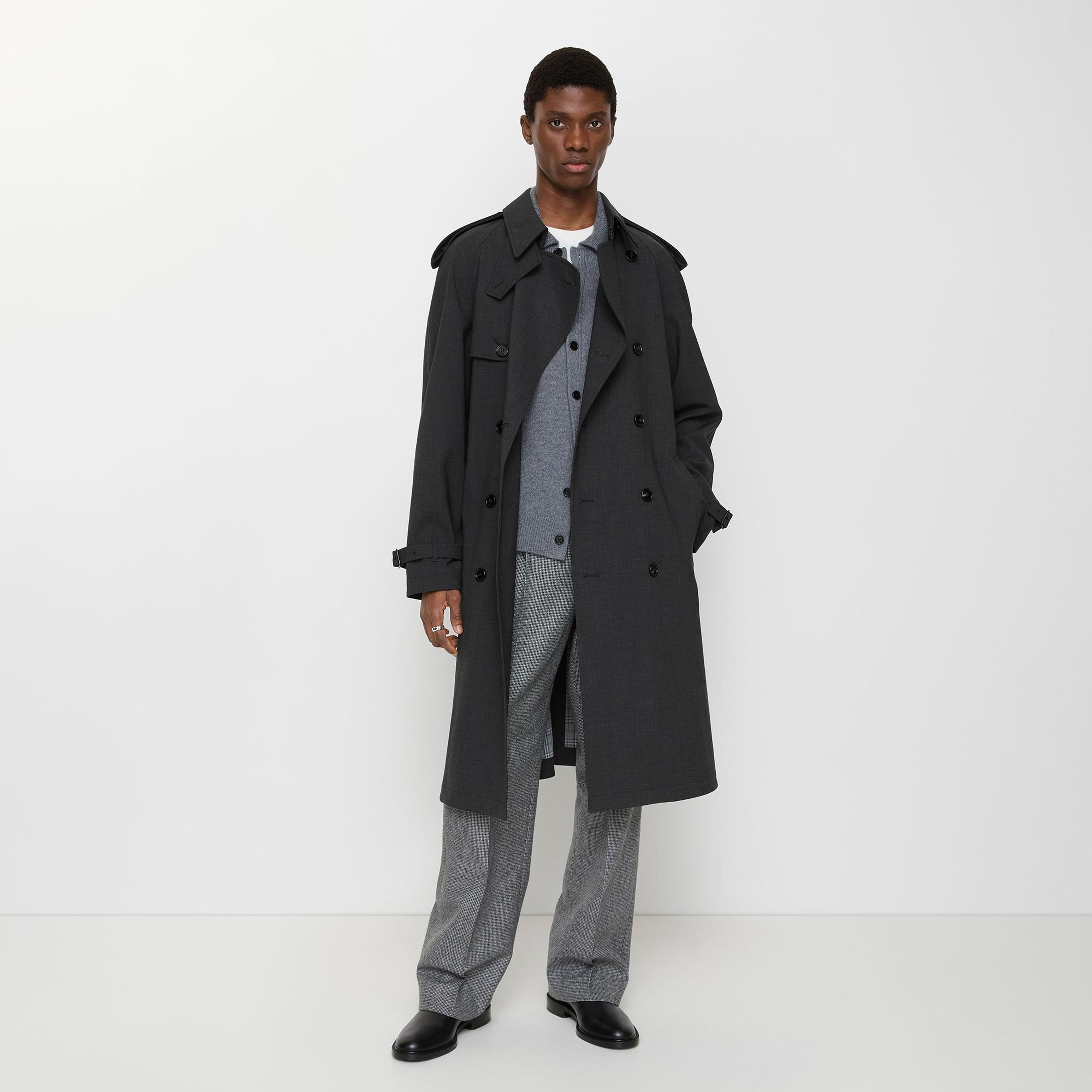 Burberry Erkek Gri Kaban