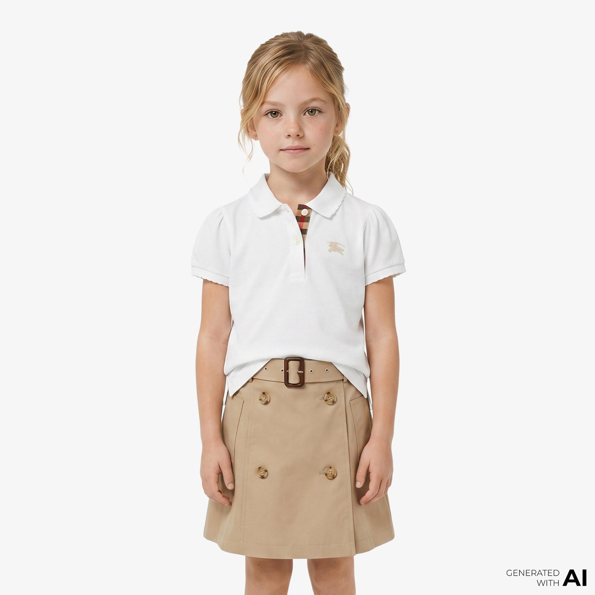 Burberry Cotton Çocuk Beyaz Polo
