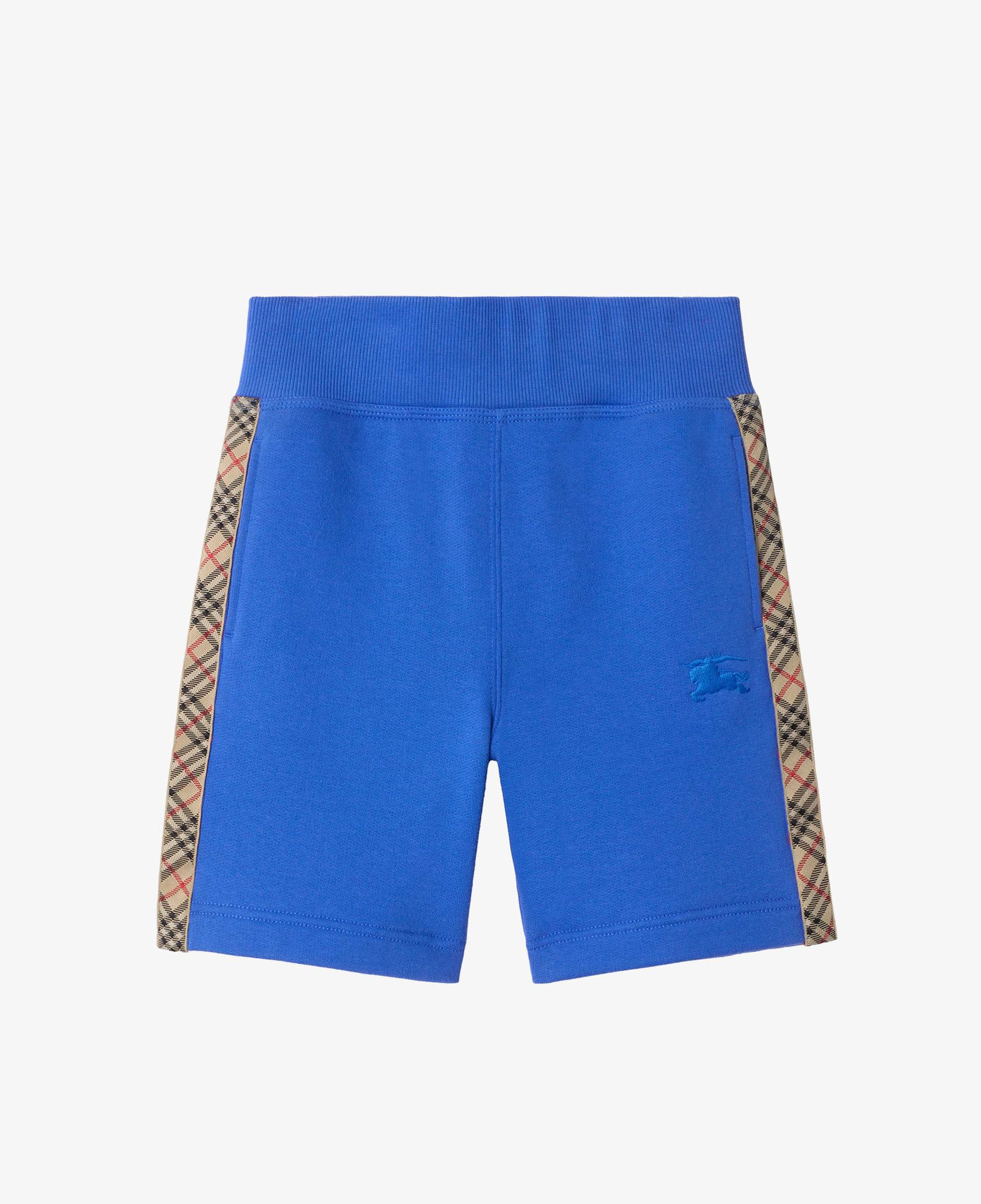 Burberry Check Trim Cotton Çocuk Mavi Şort