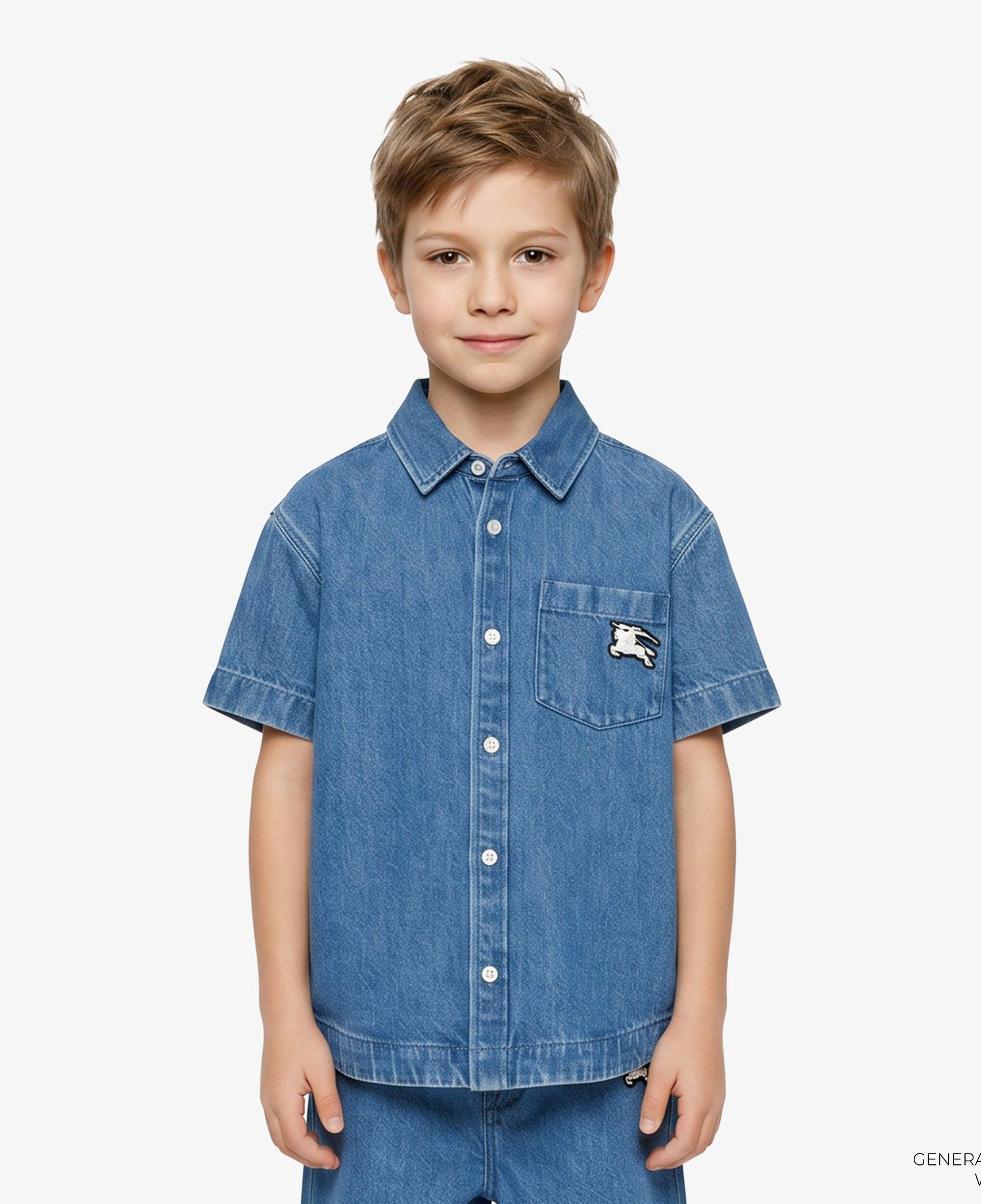 Burberry Denim Çocuk Mavi Gömlek