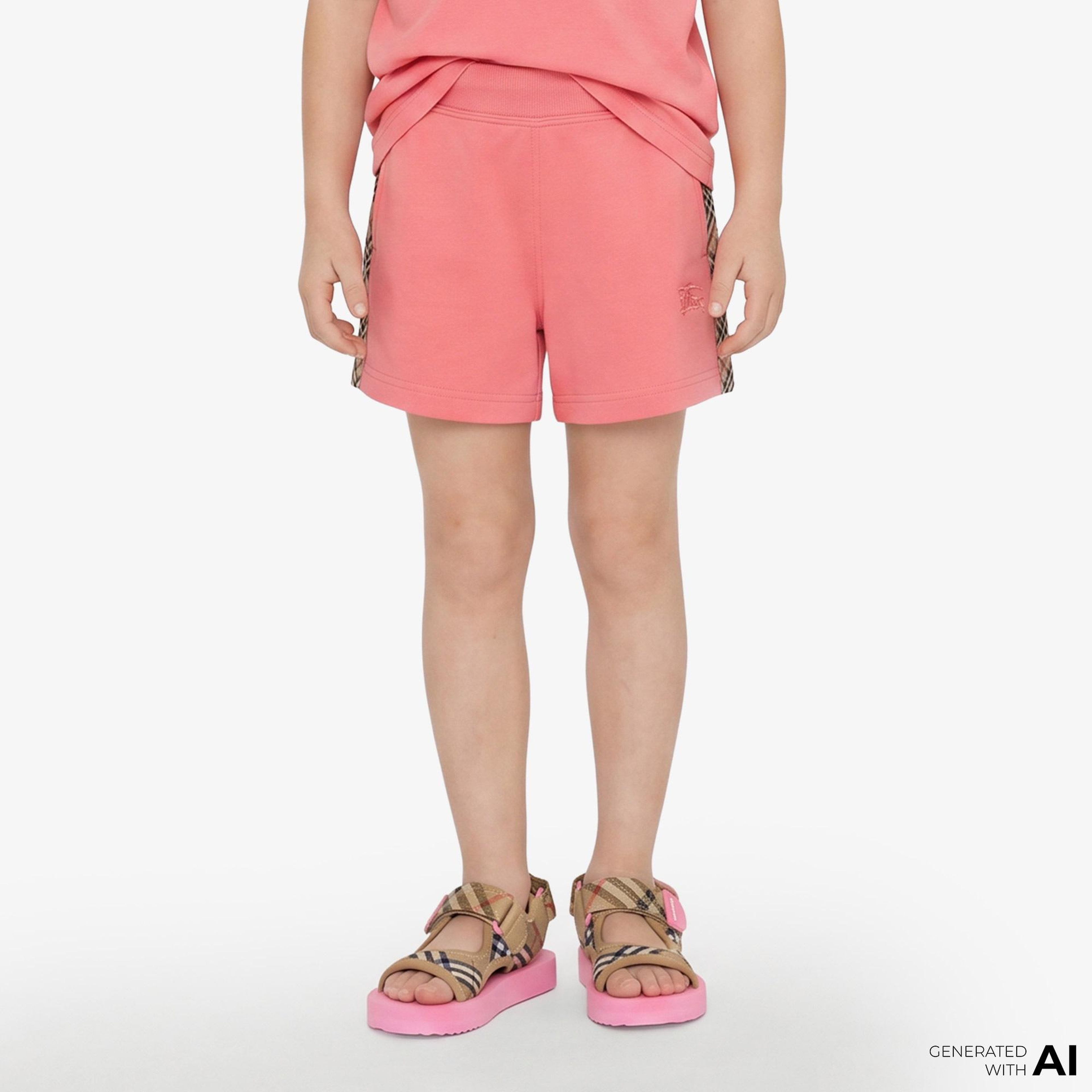 Burberry Check Trim Cotton Çocuk Pembe Şort