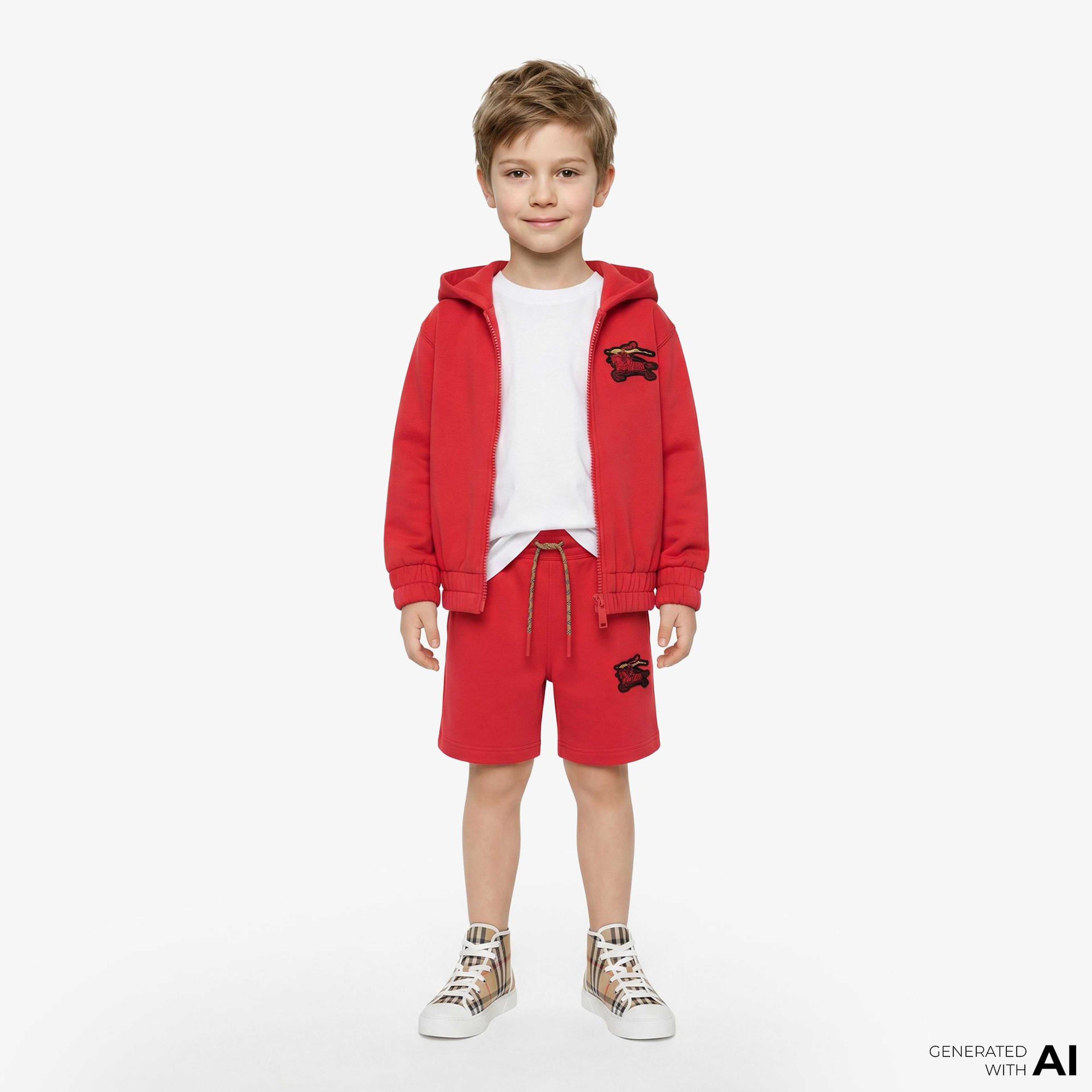 Burberry Clyde Ekd Çocuk Kırmızı Hoodie