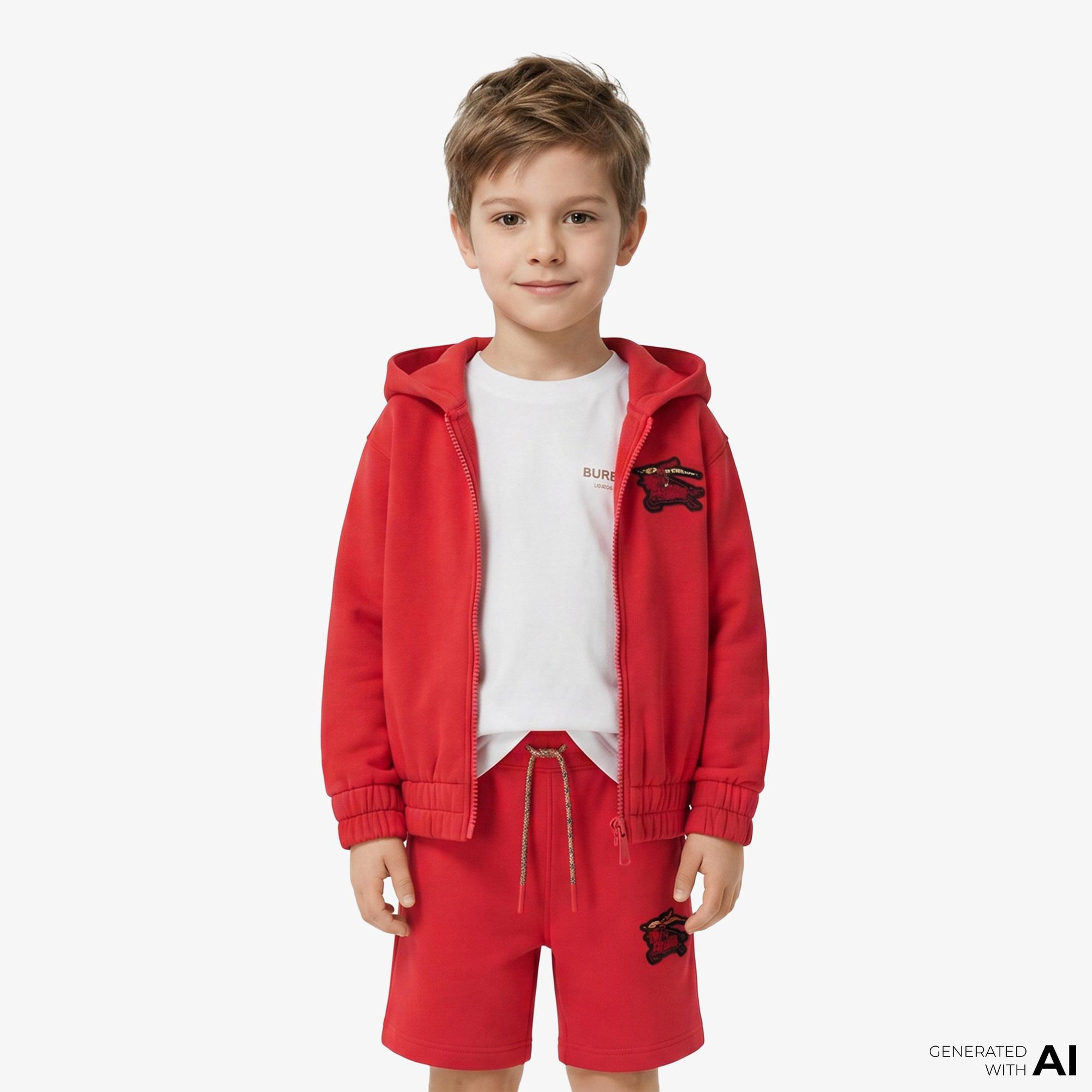Burberry Clyde Ekd Çocuk Kırmızı Hoodie