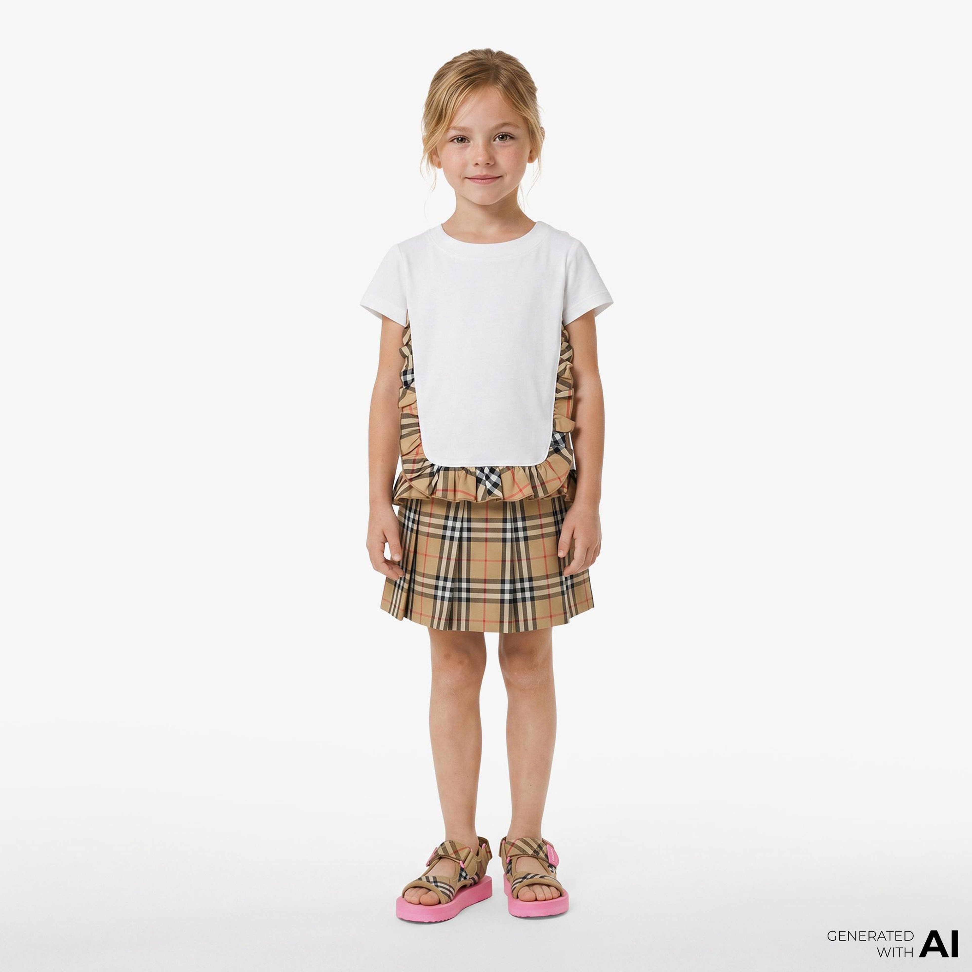 Burberry Roxy Frıll Çocuk Beyaz T-Shirt