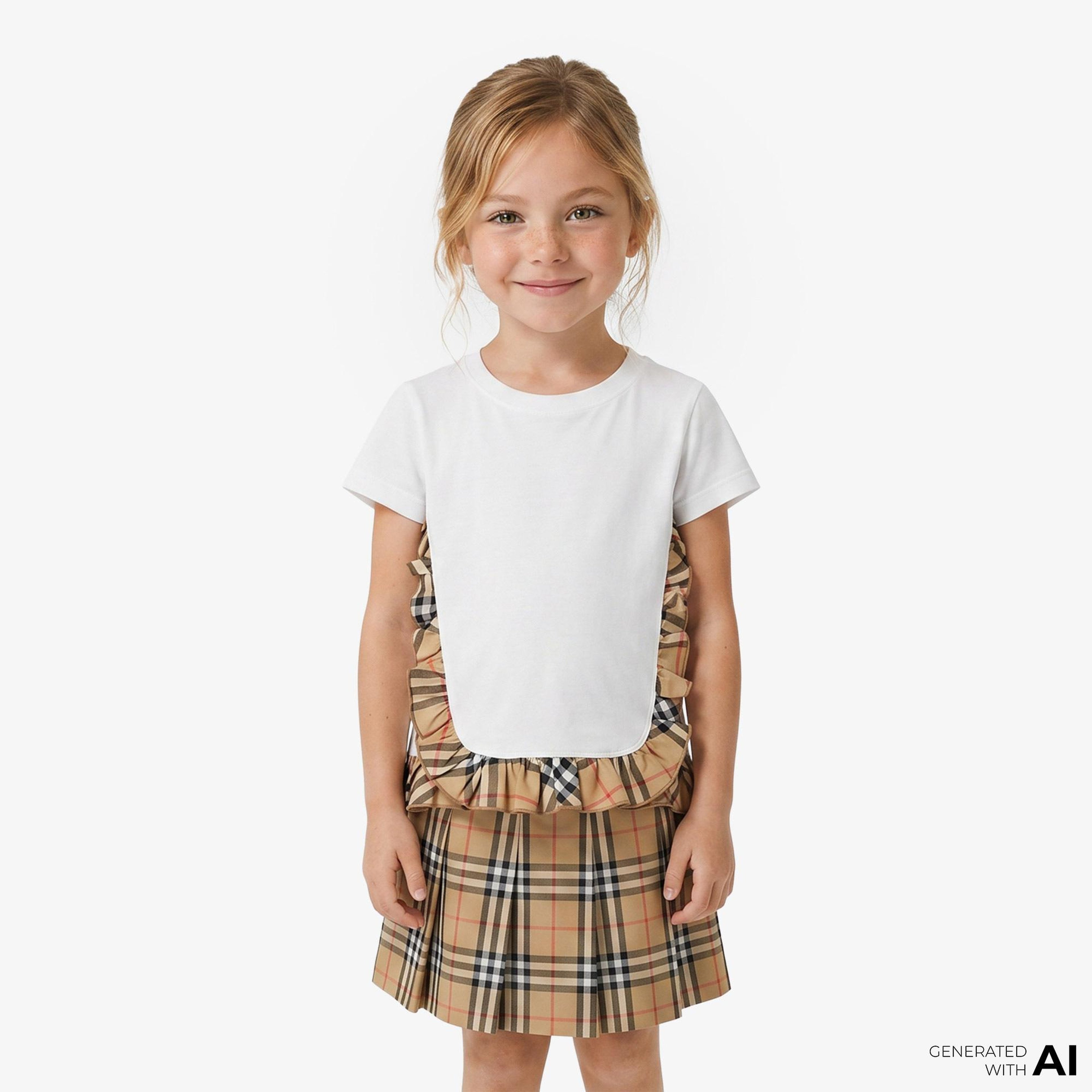 Burberry Roxy Frıll Çocuk Beyaz T-Shirt