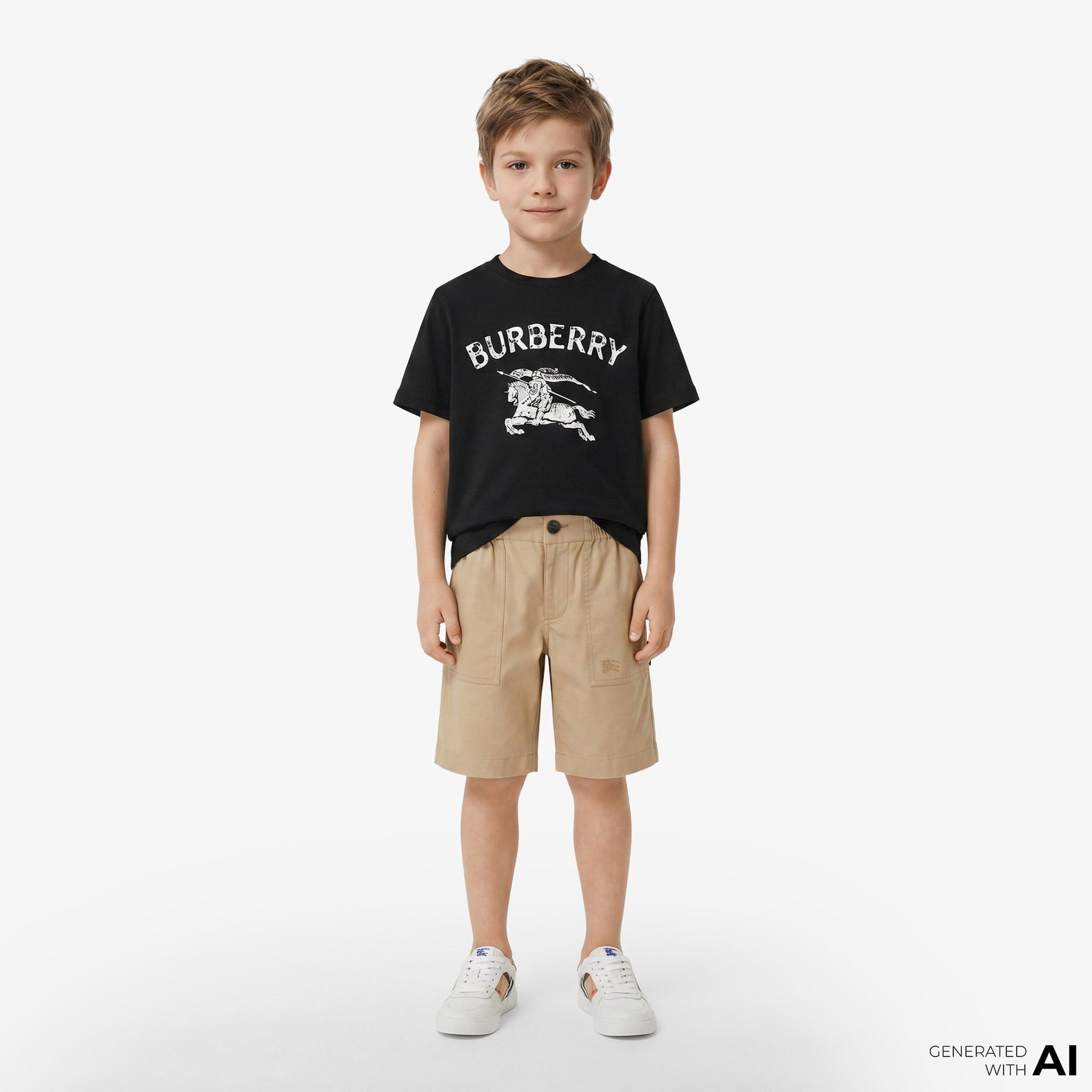 Burberry Cedar Stamp Ekd Çocuk Siyah T-Shirt
