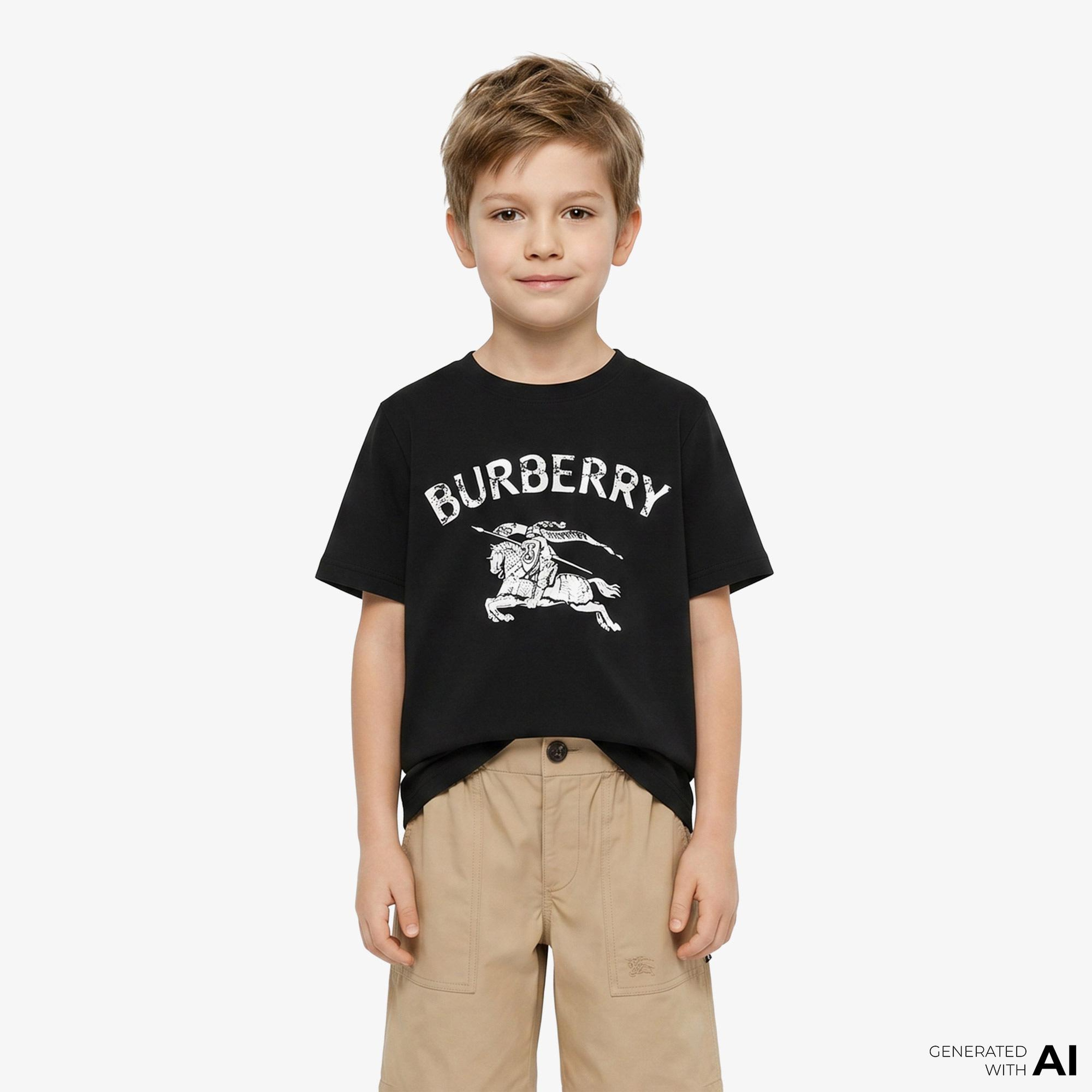 Burberry Cedar Stamp Ekd Çocuk Siyah T-Shirt