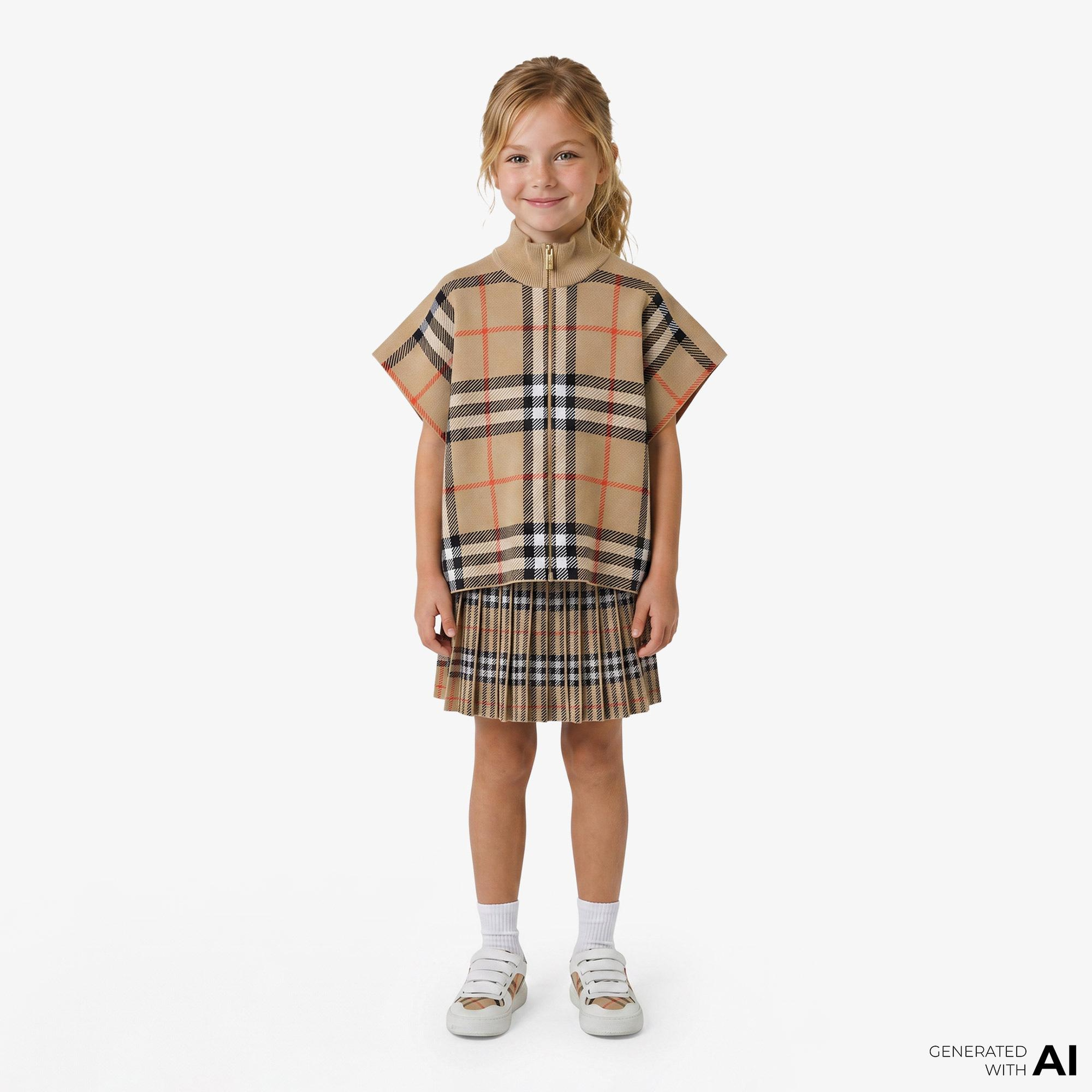Burberry Isobel Check Çocuk Bej Ceket